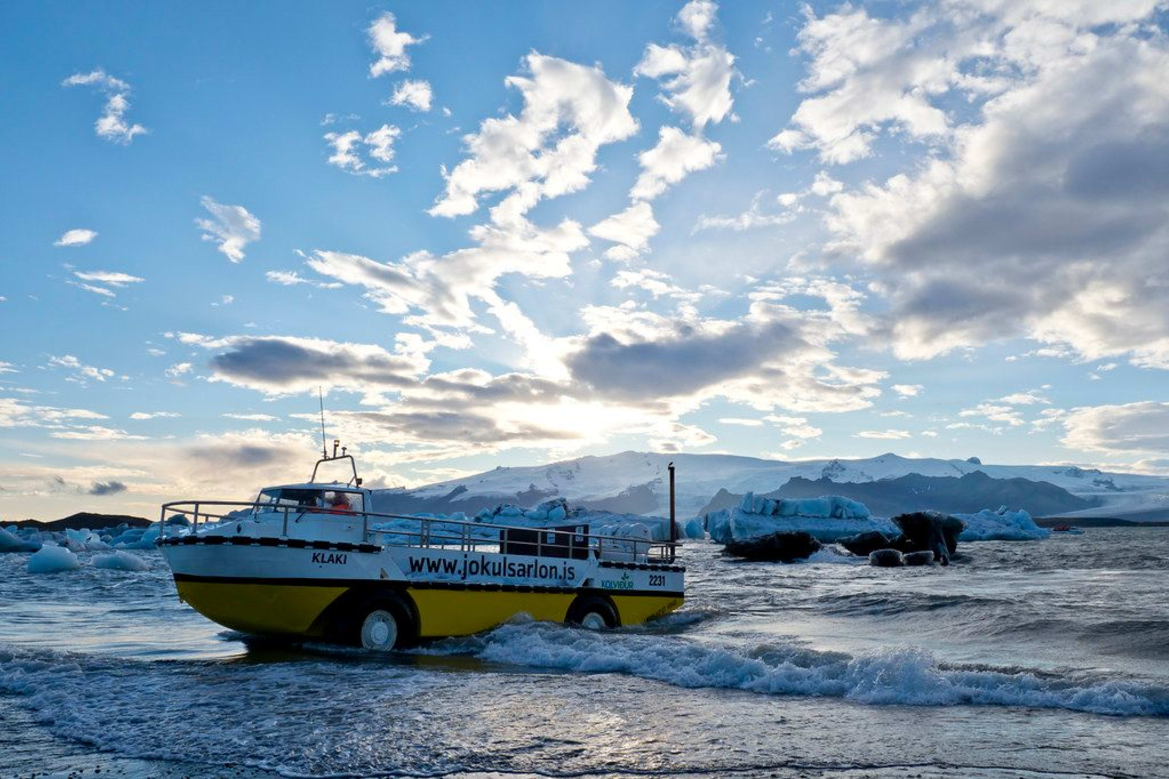 jokulsaelon Amphibian Boat on the ground