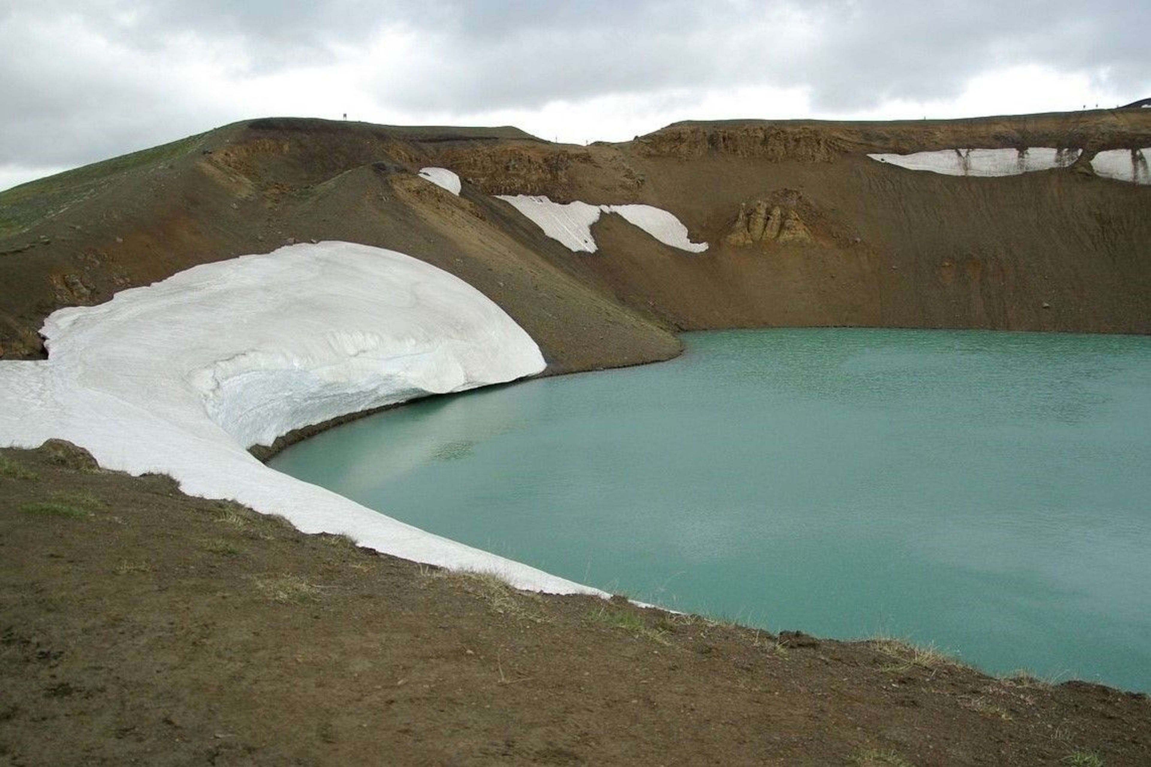 blue Krafla volcano lake