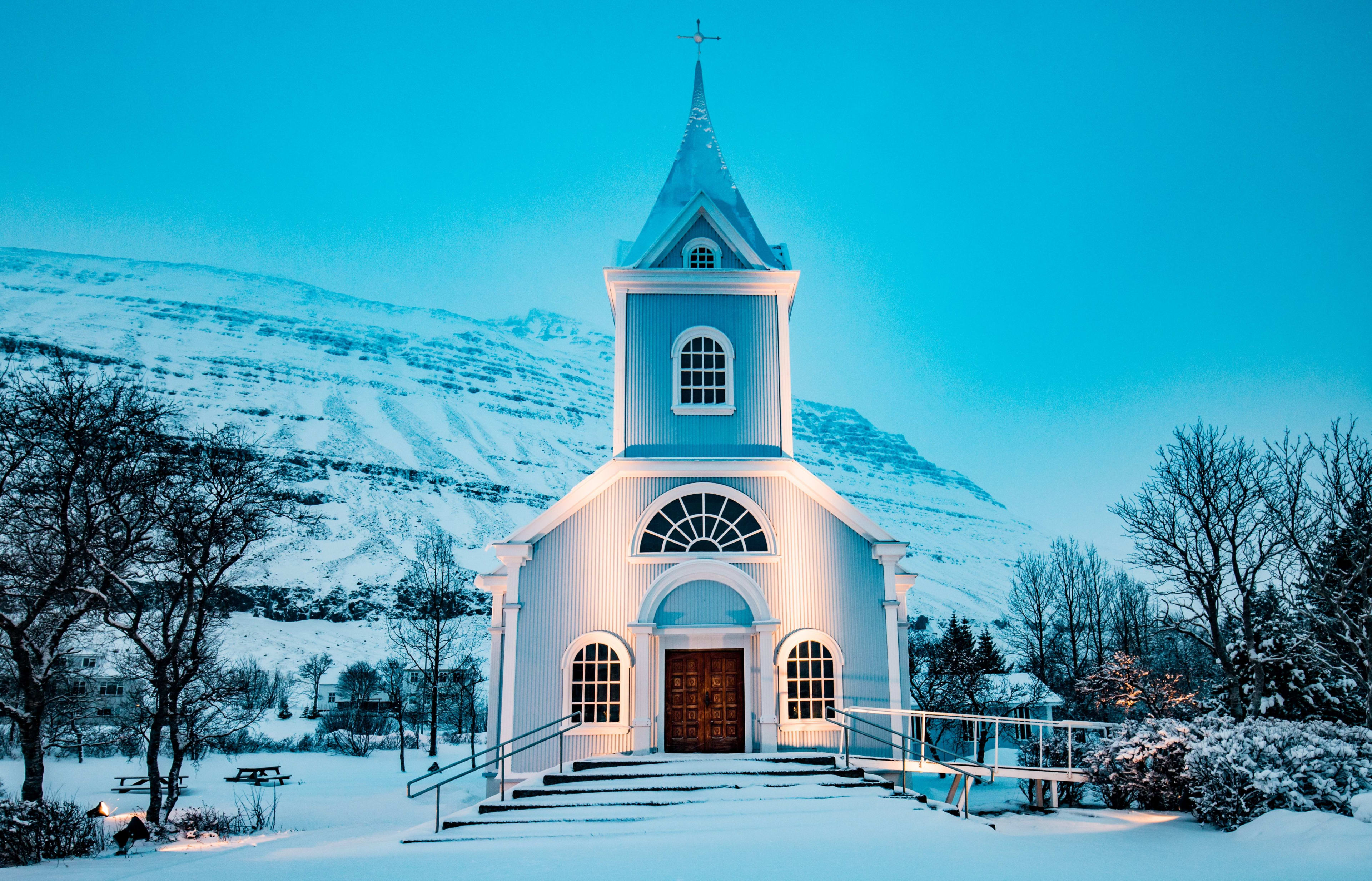 church in Seydisfjordur in winter