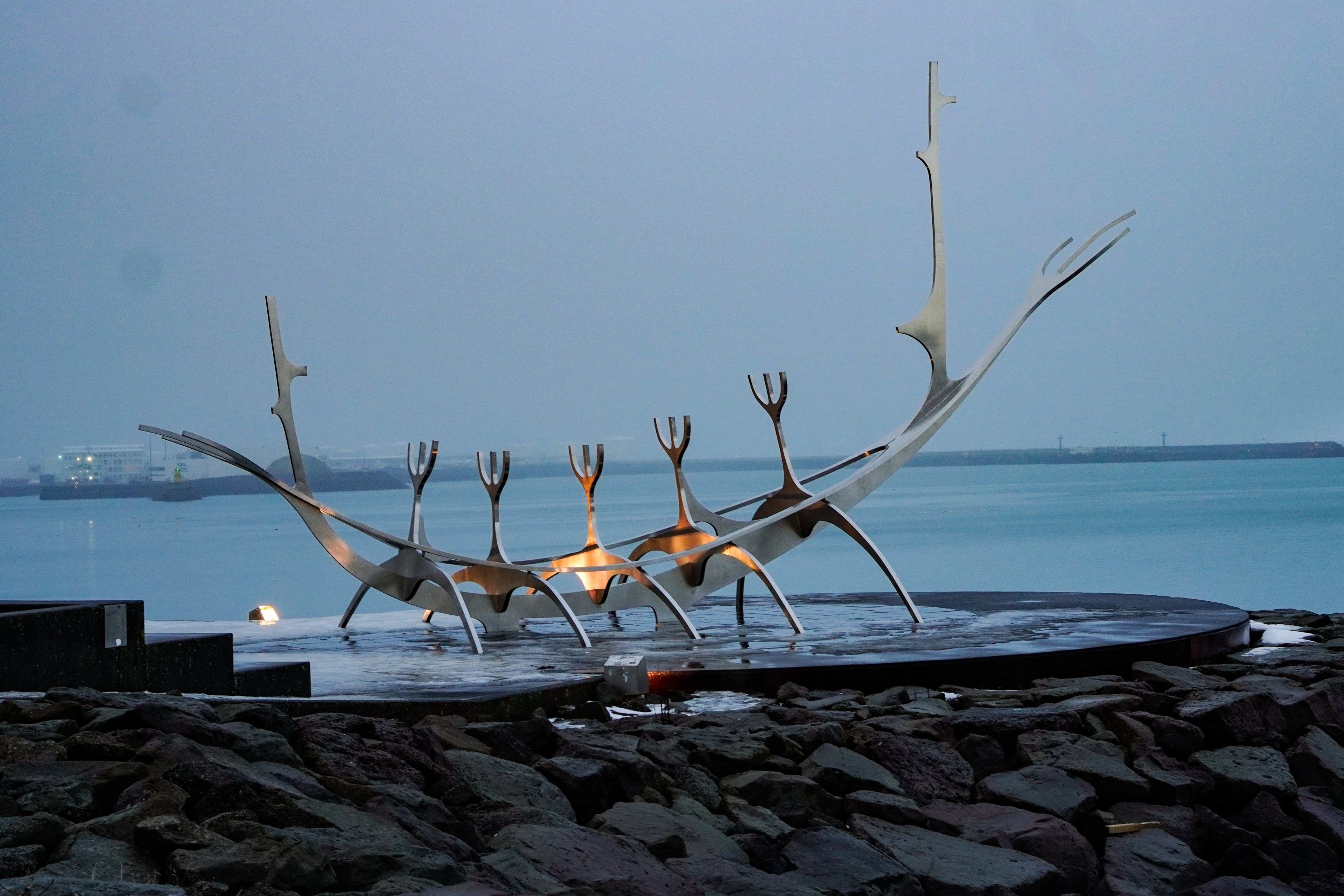 Sun Voyager sculpture at the coast