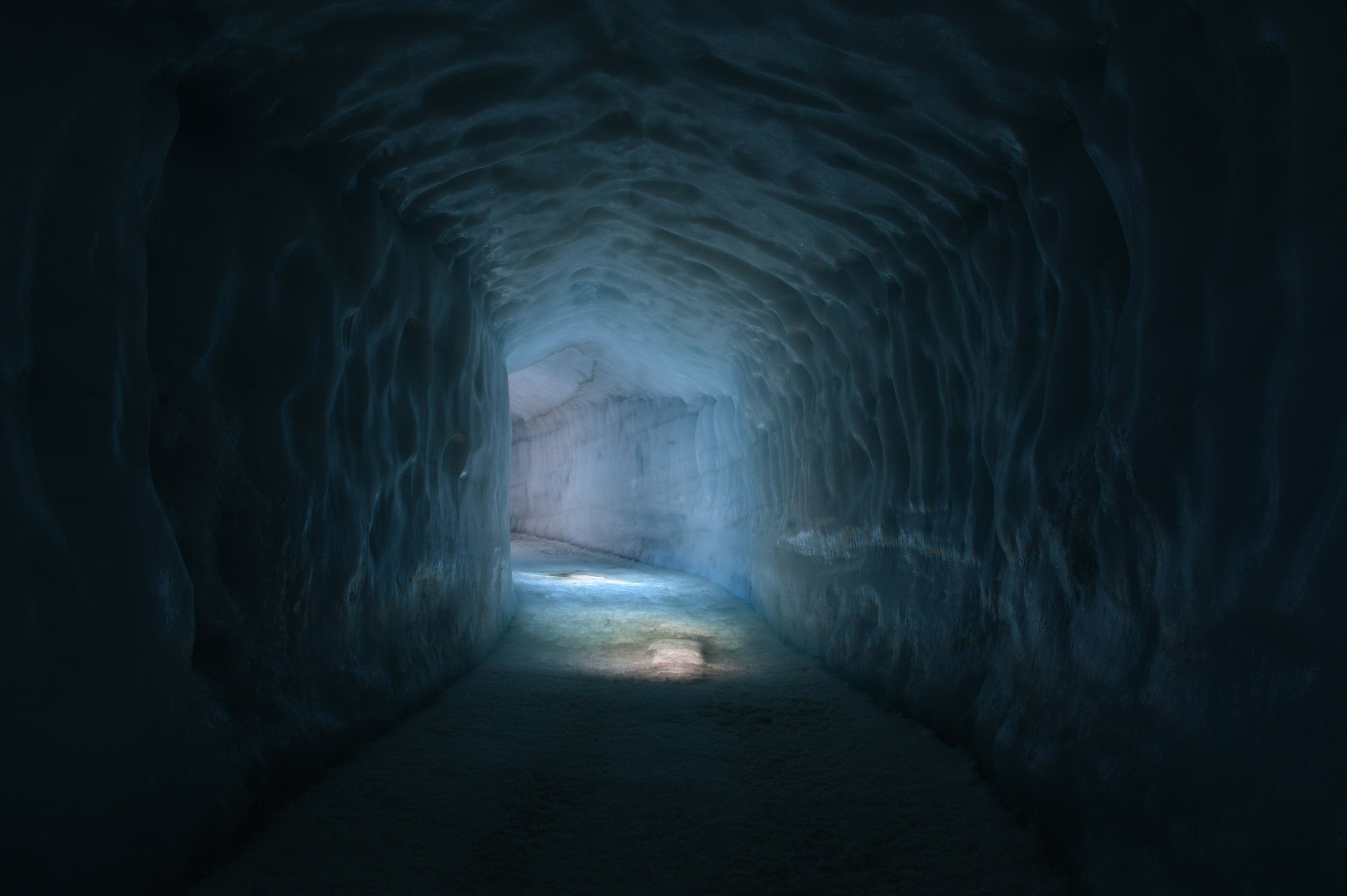 blue langjokull ice tunnel