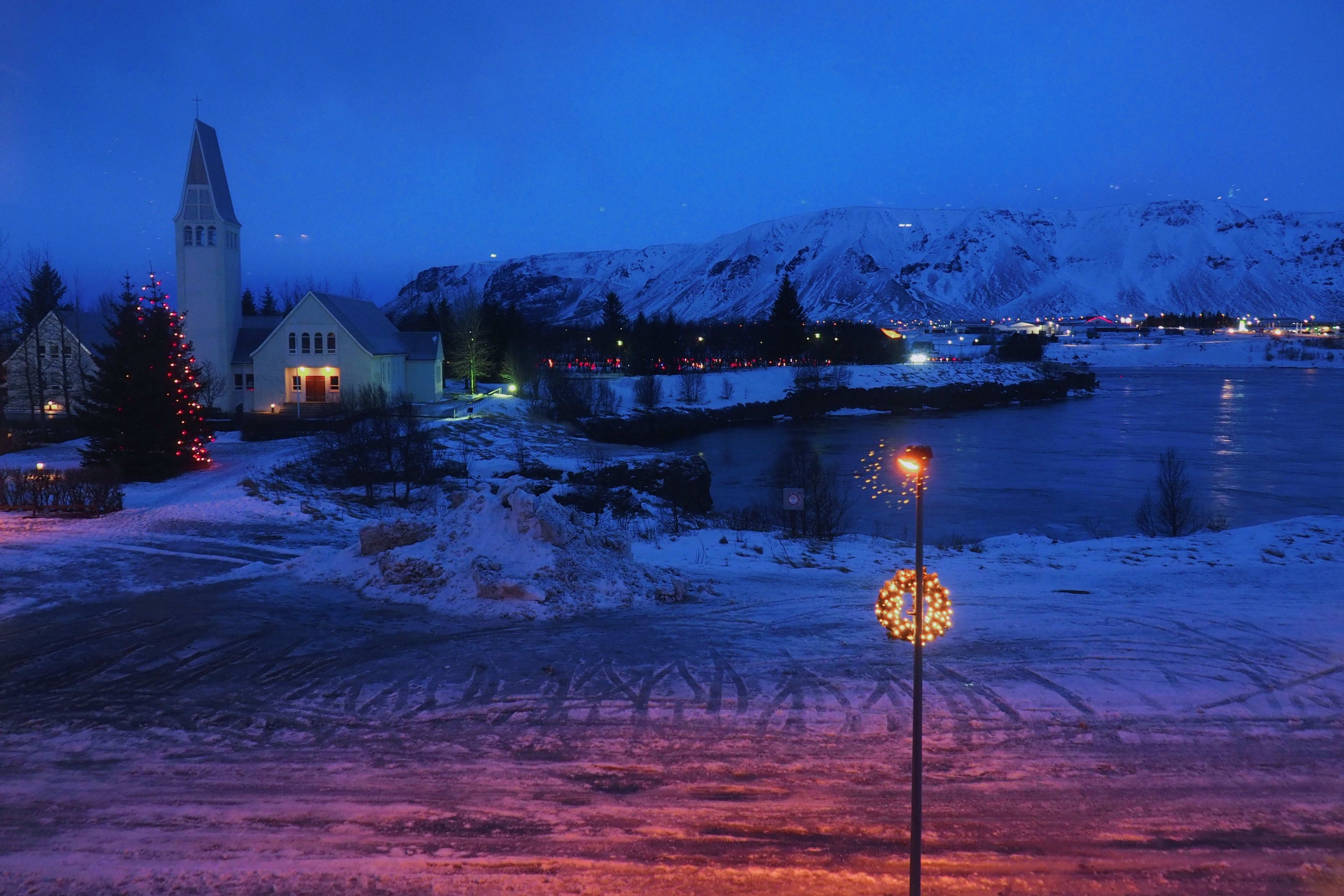 night of iceland city