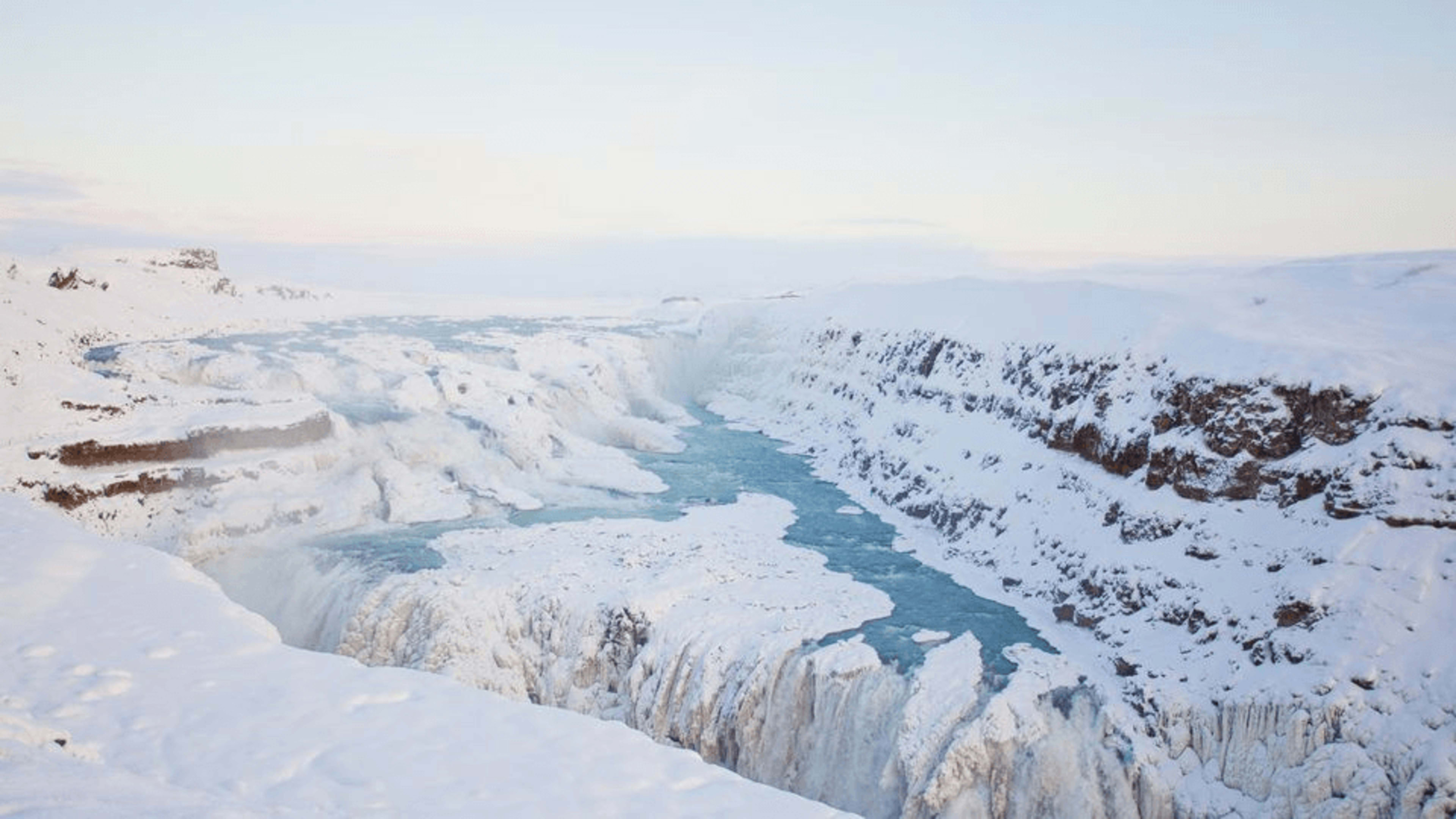 winter gullfoss of iceland
