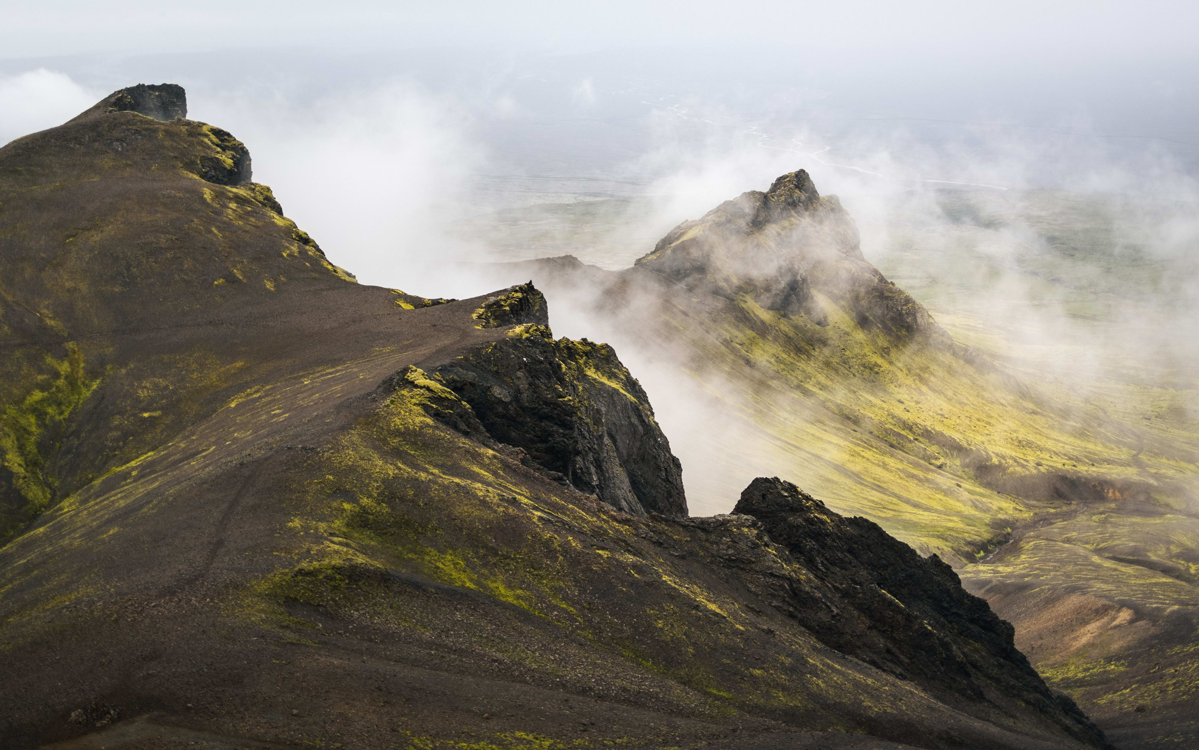 skaftafell in foggy day