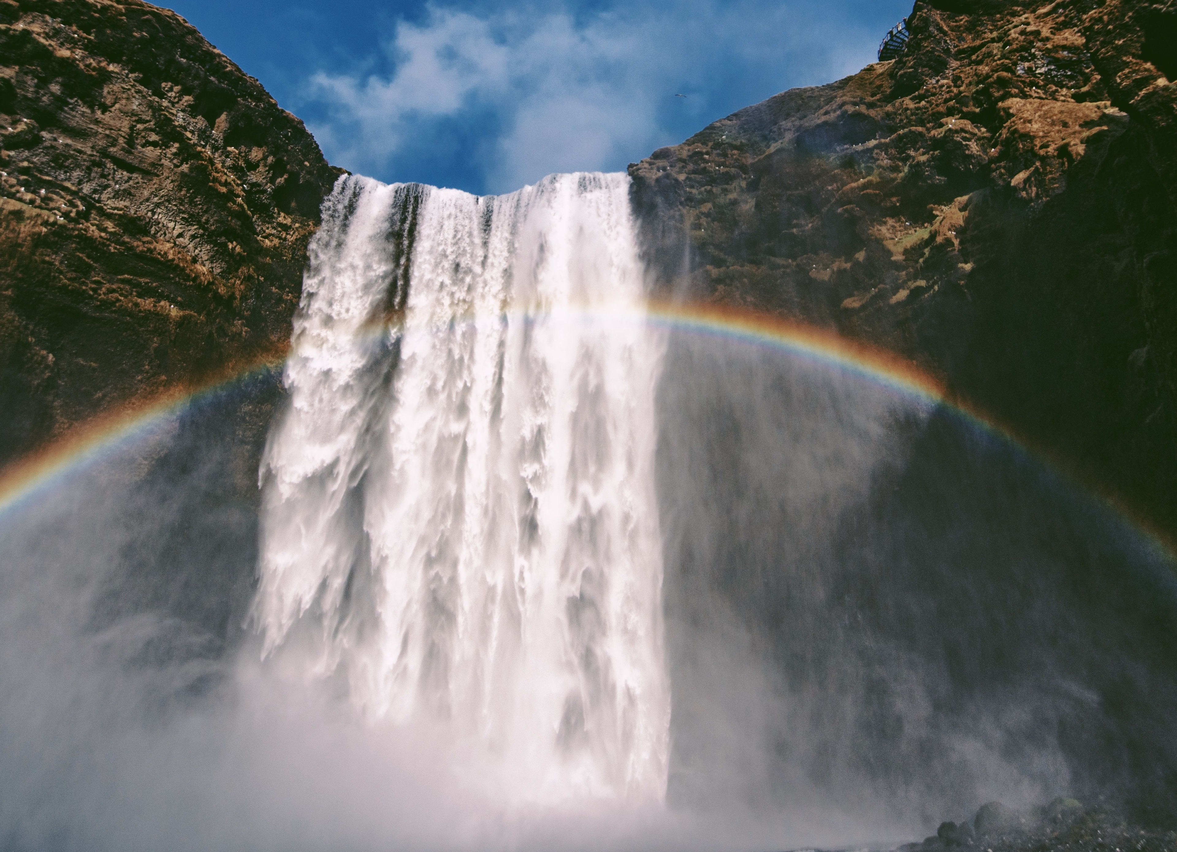 rainbow-covered skogafoss