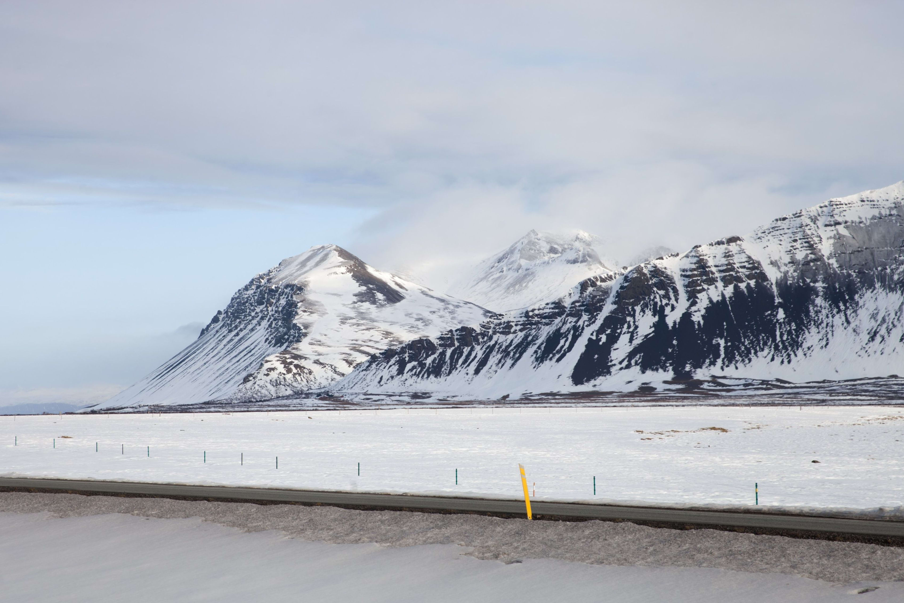 winter mountain and road-snaefellsnes