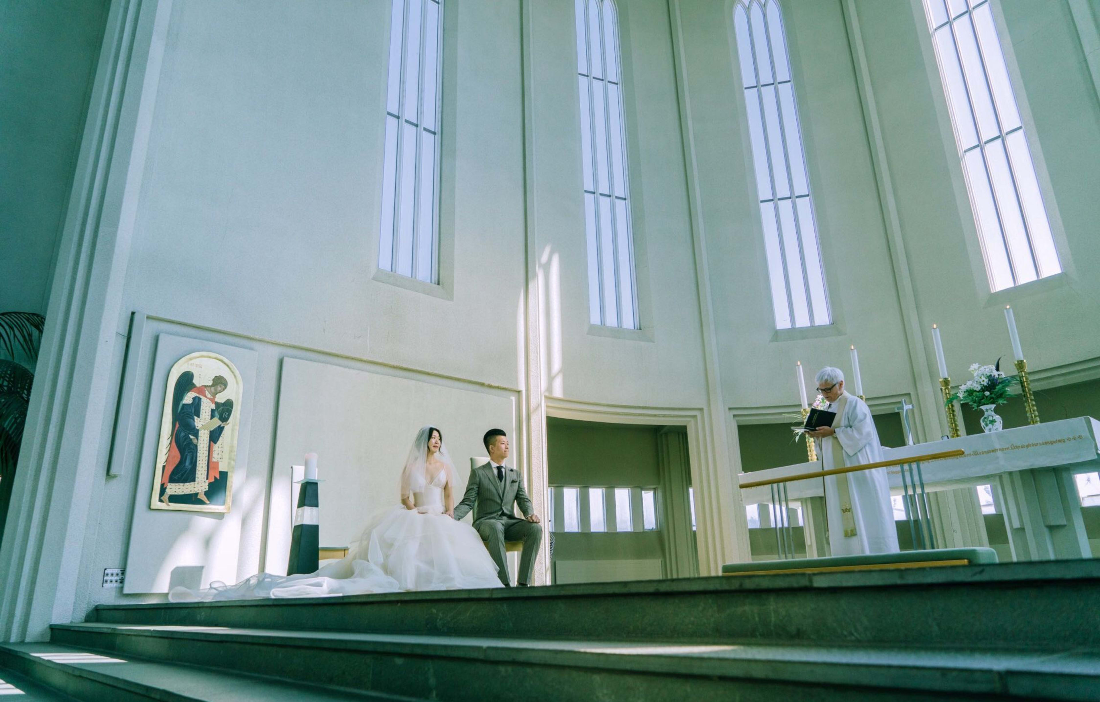 icelandic wedding in church