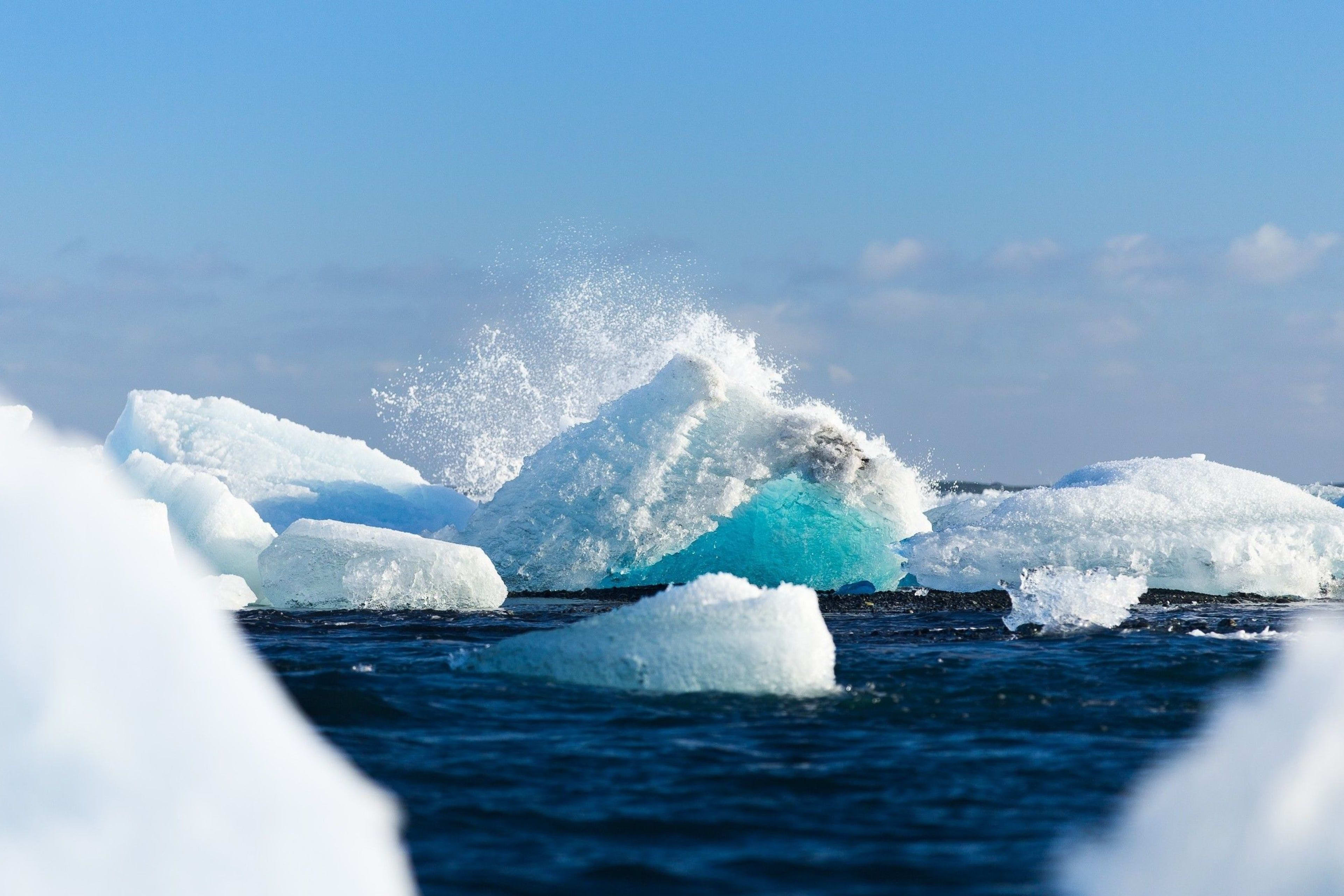 giant glacier on the lake