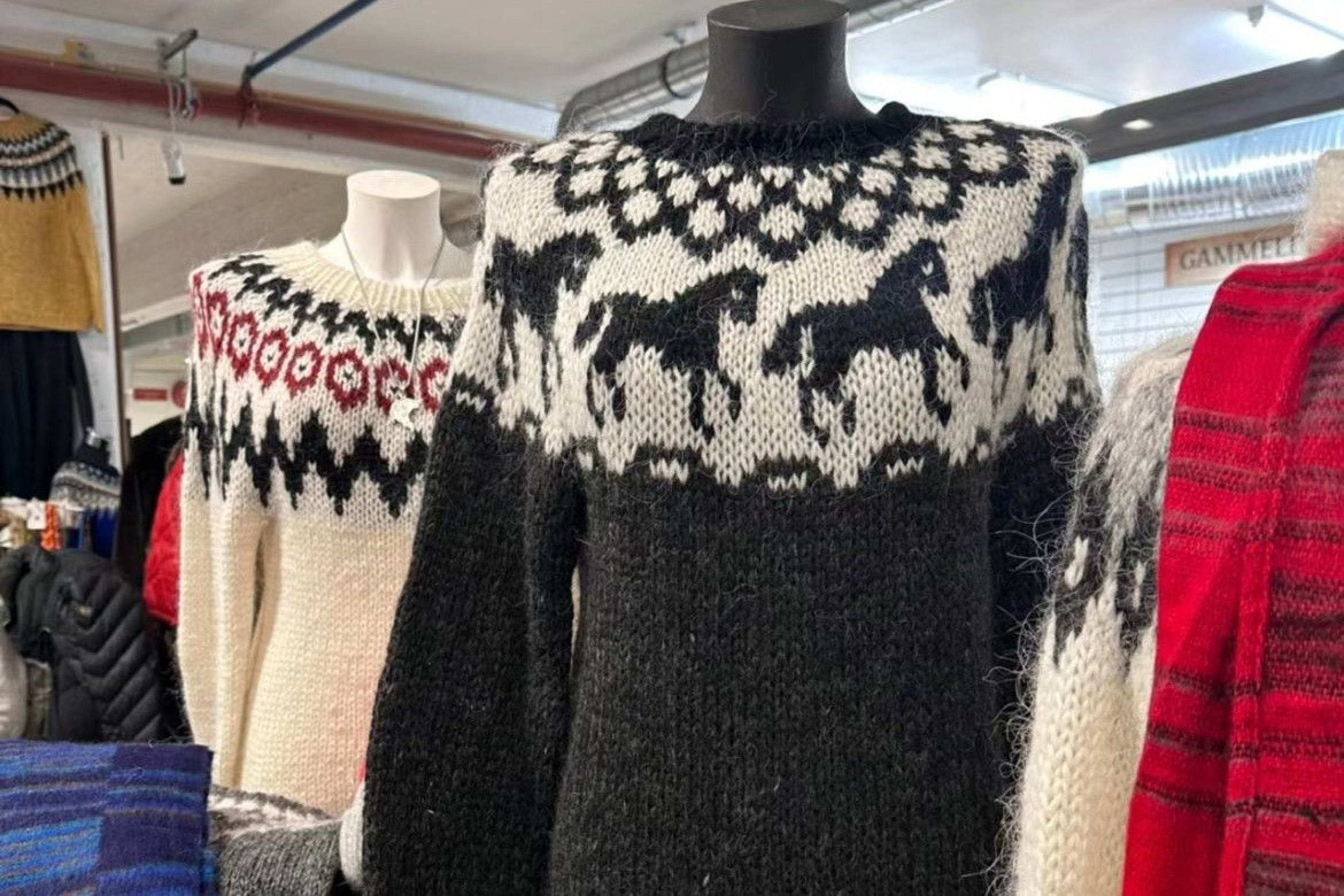 icelandic sweaters in the store