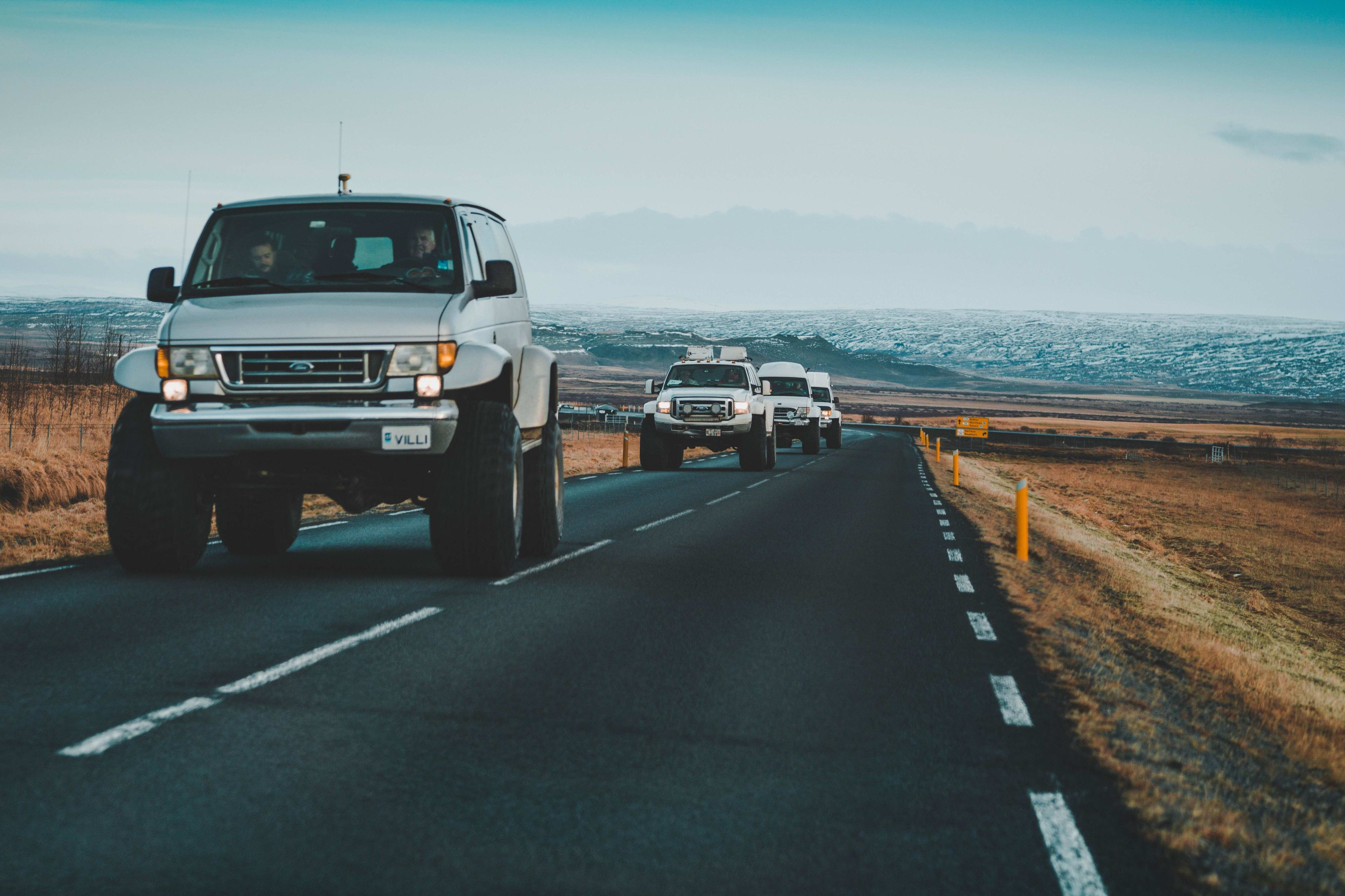 orderly driving car in iceland