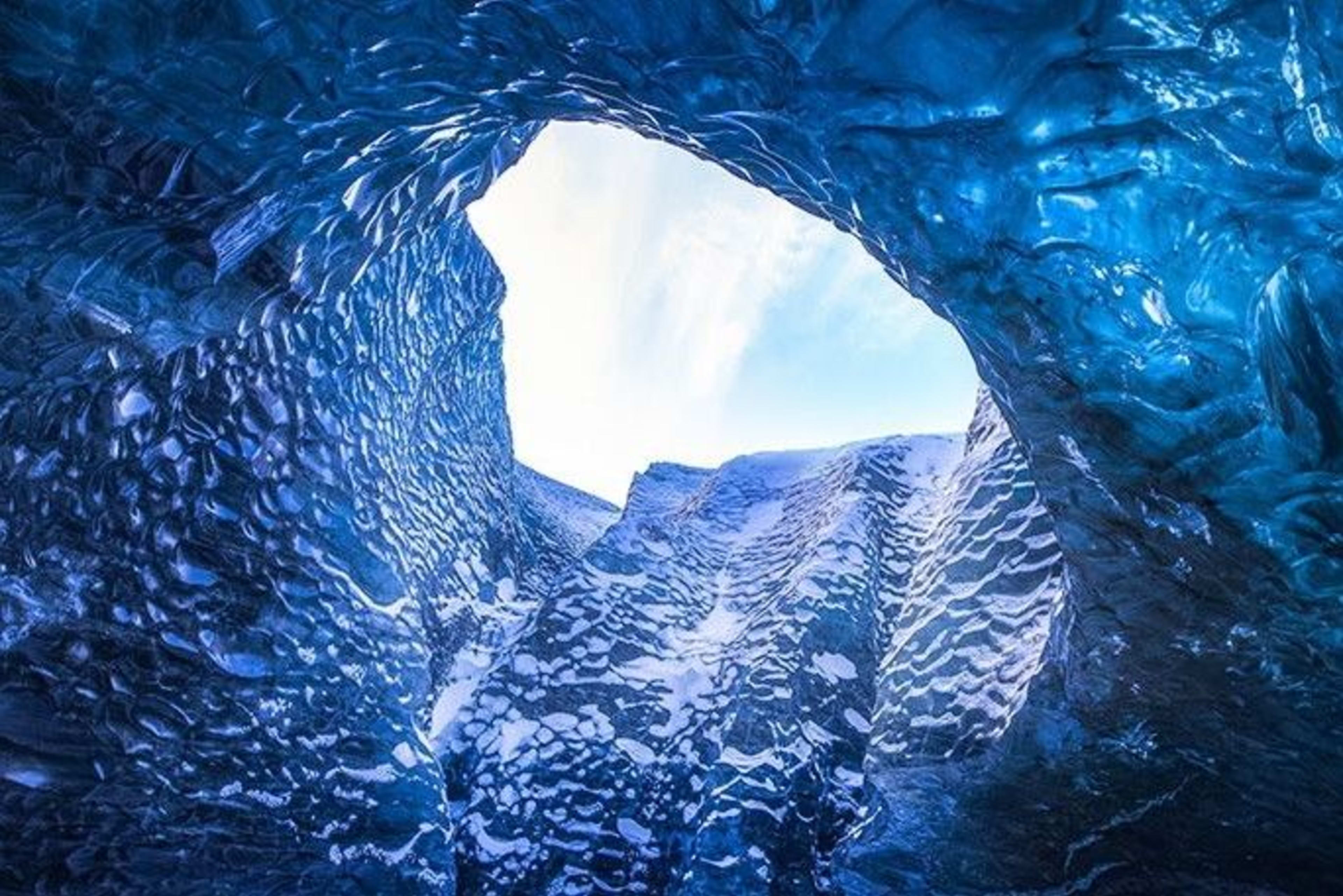 blue ice cave entrance