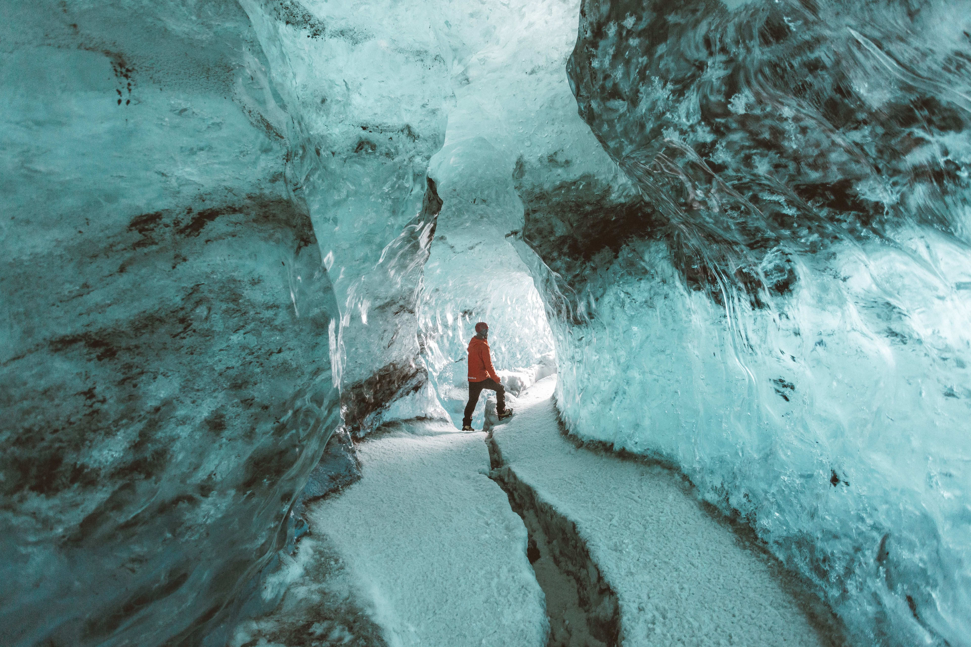 blue ice cave in great weather