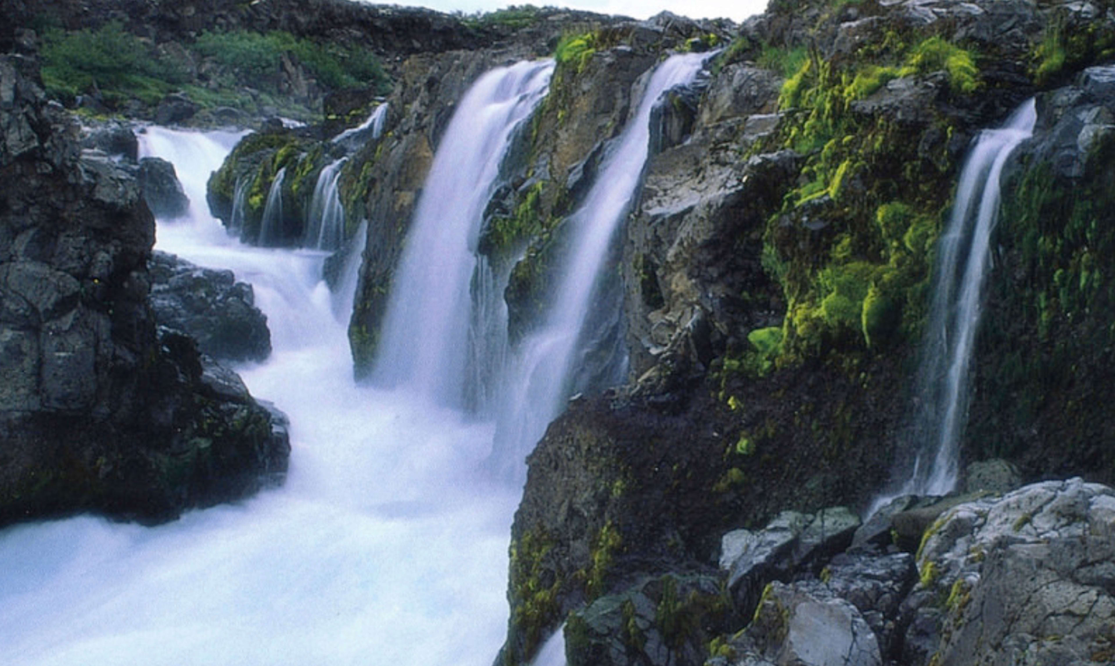 Barnafoss of west iceland in summer