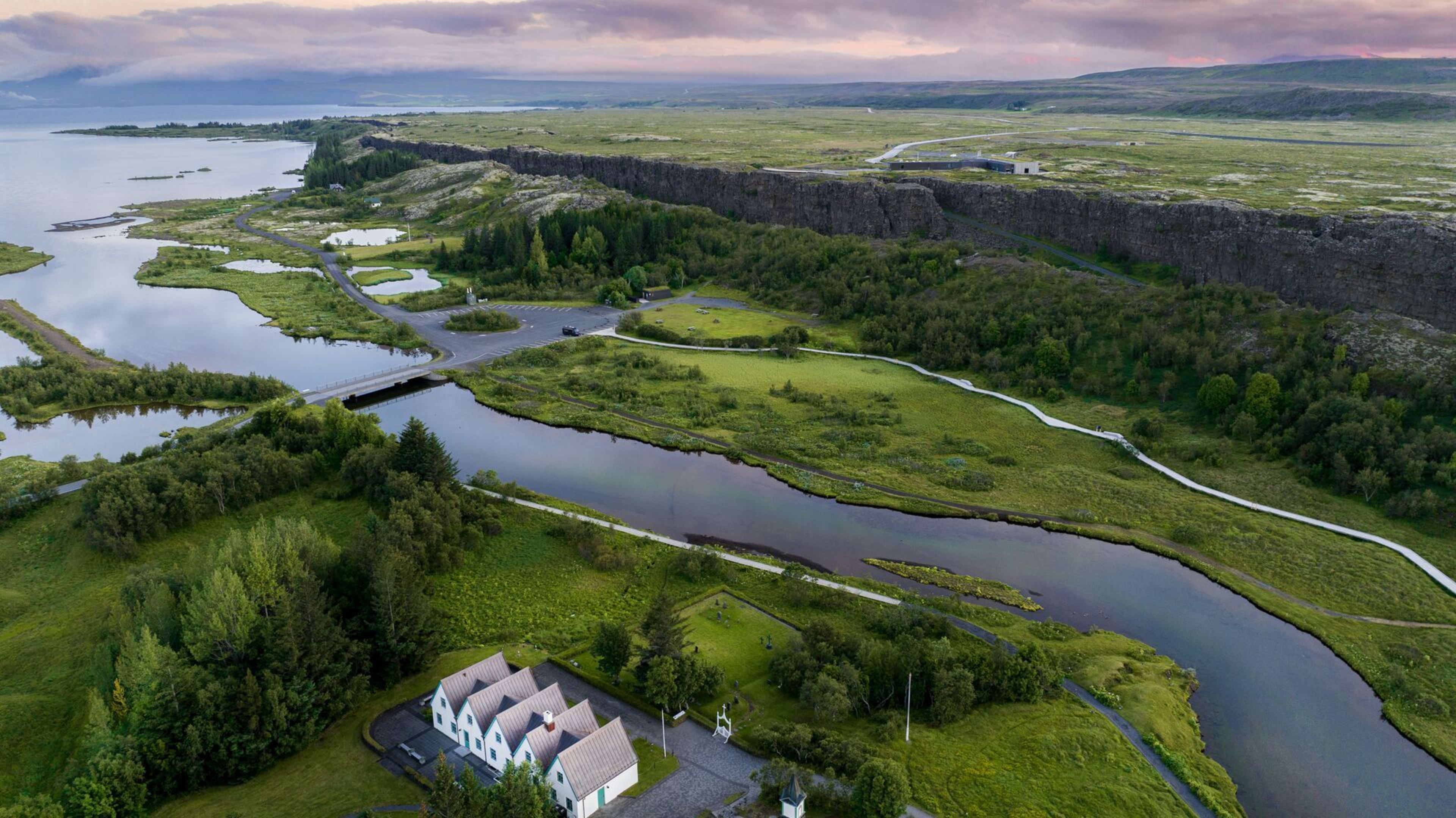 thingvellir in summer from above
