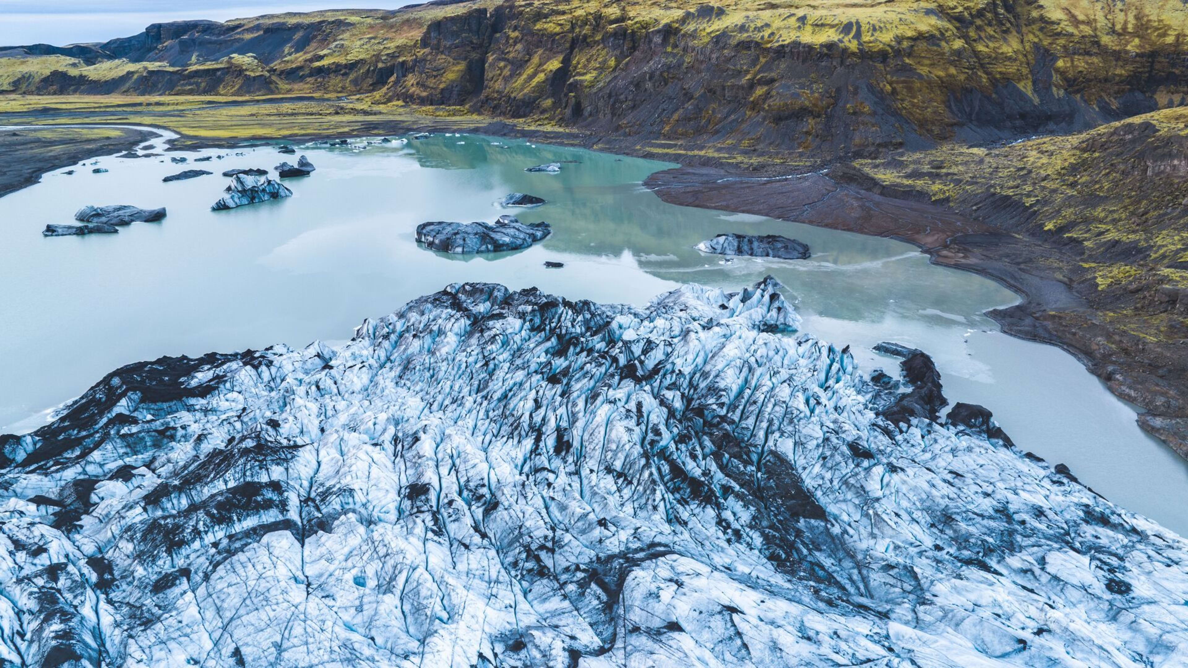 iceland glacier and lake