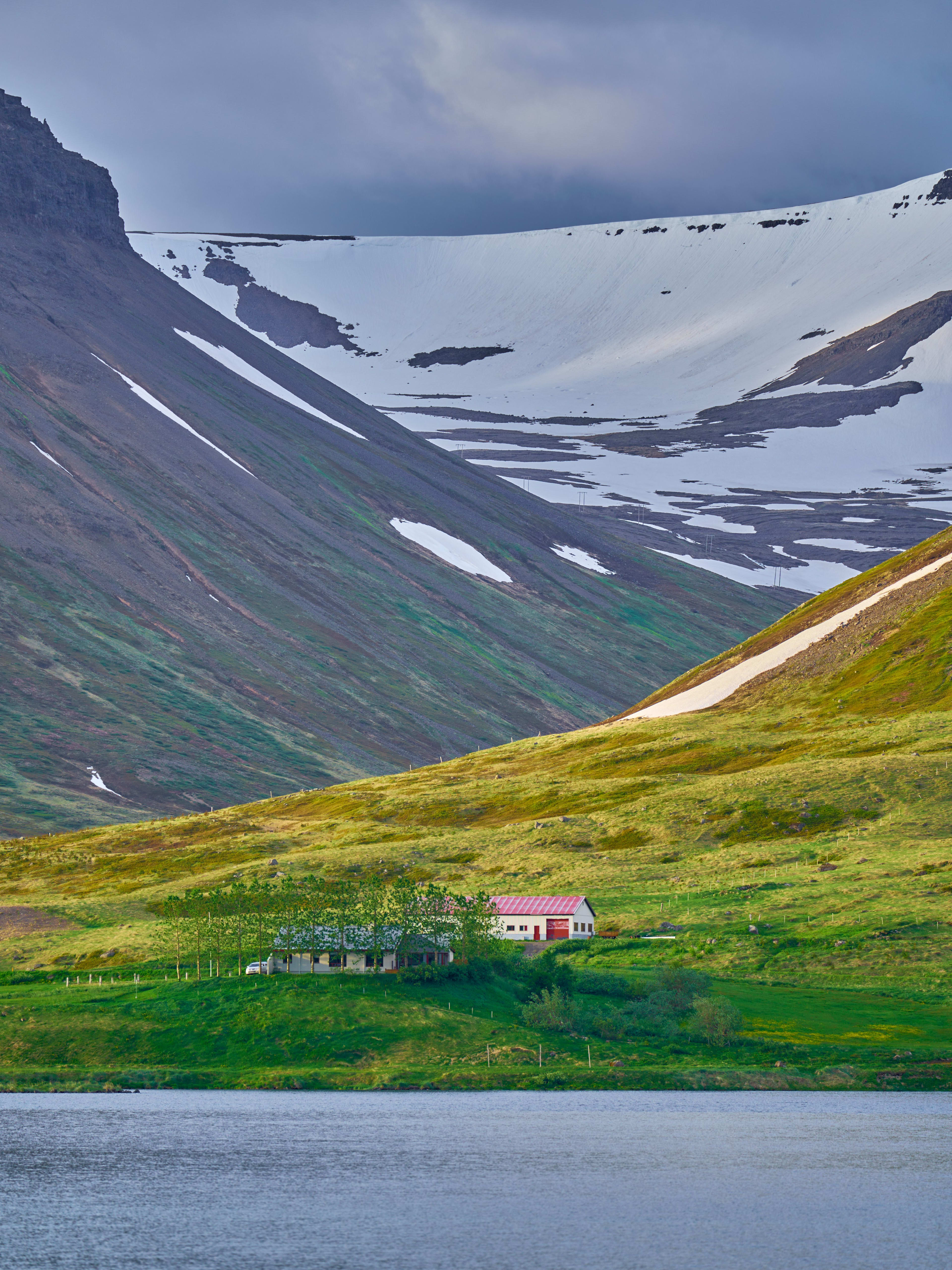 green valley of iceland in summer