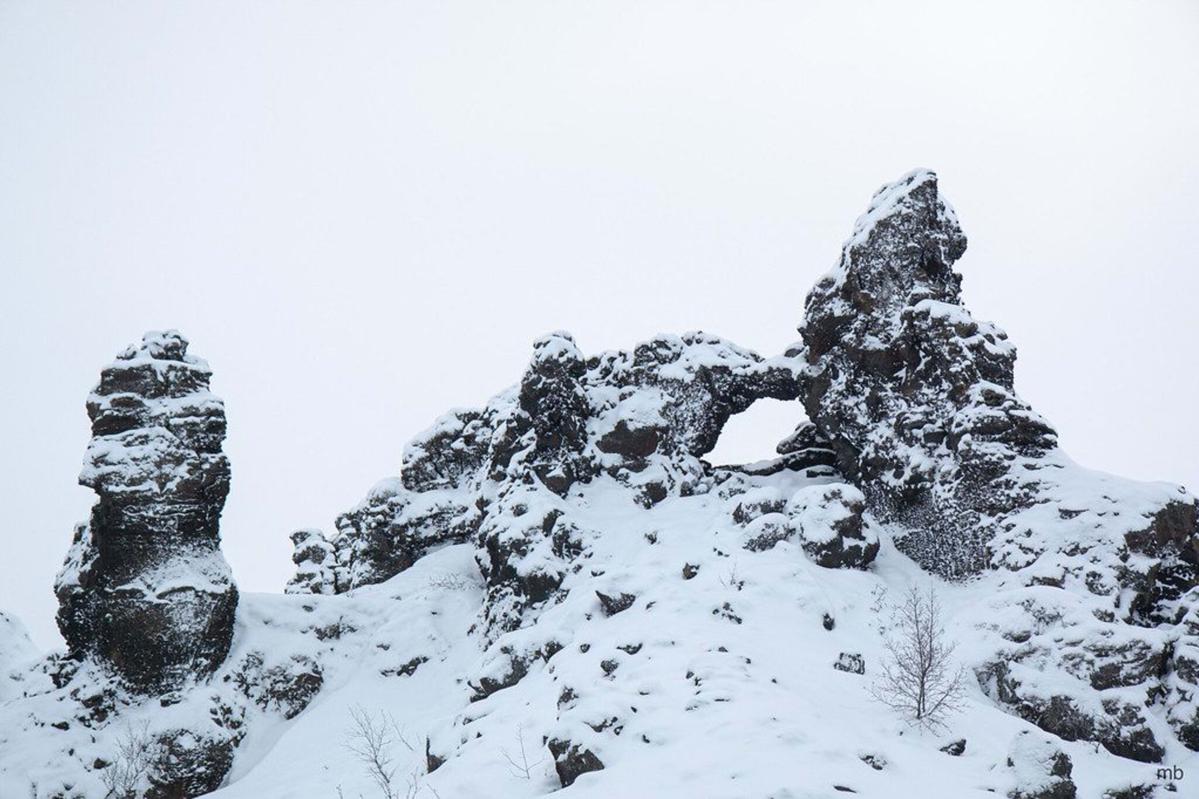 snow-covered Dimmuborgir 