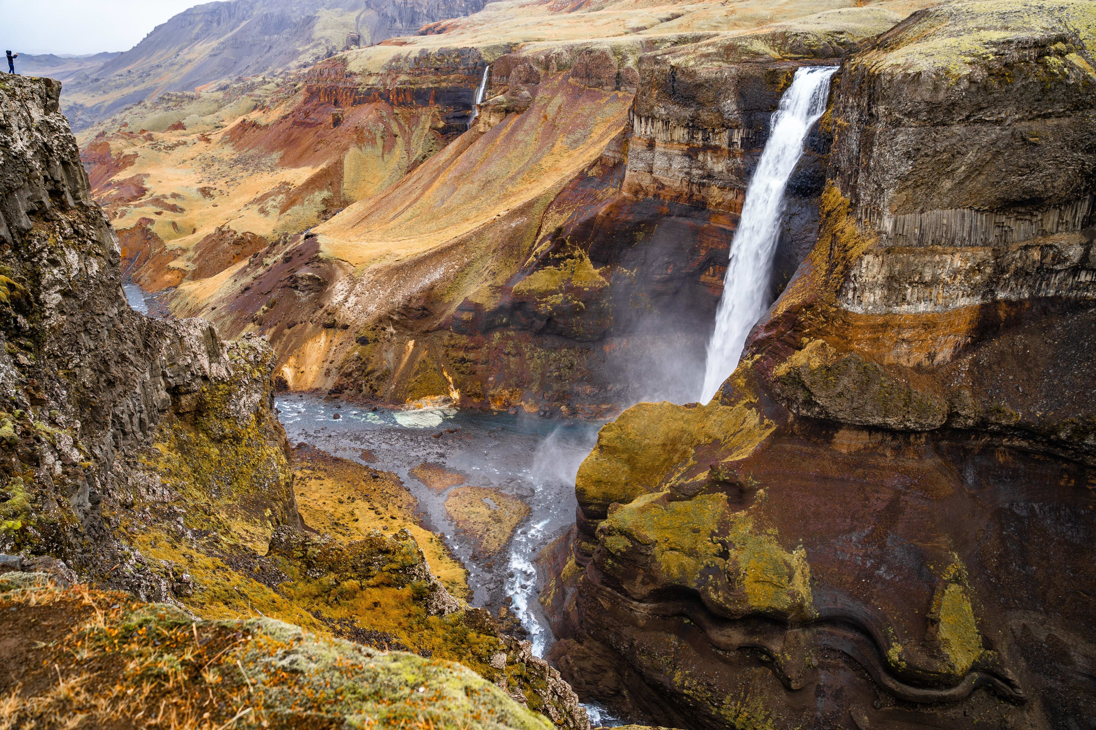 Haifoss in iceland autumn