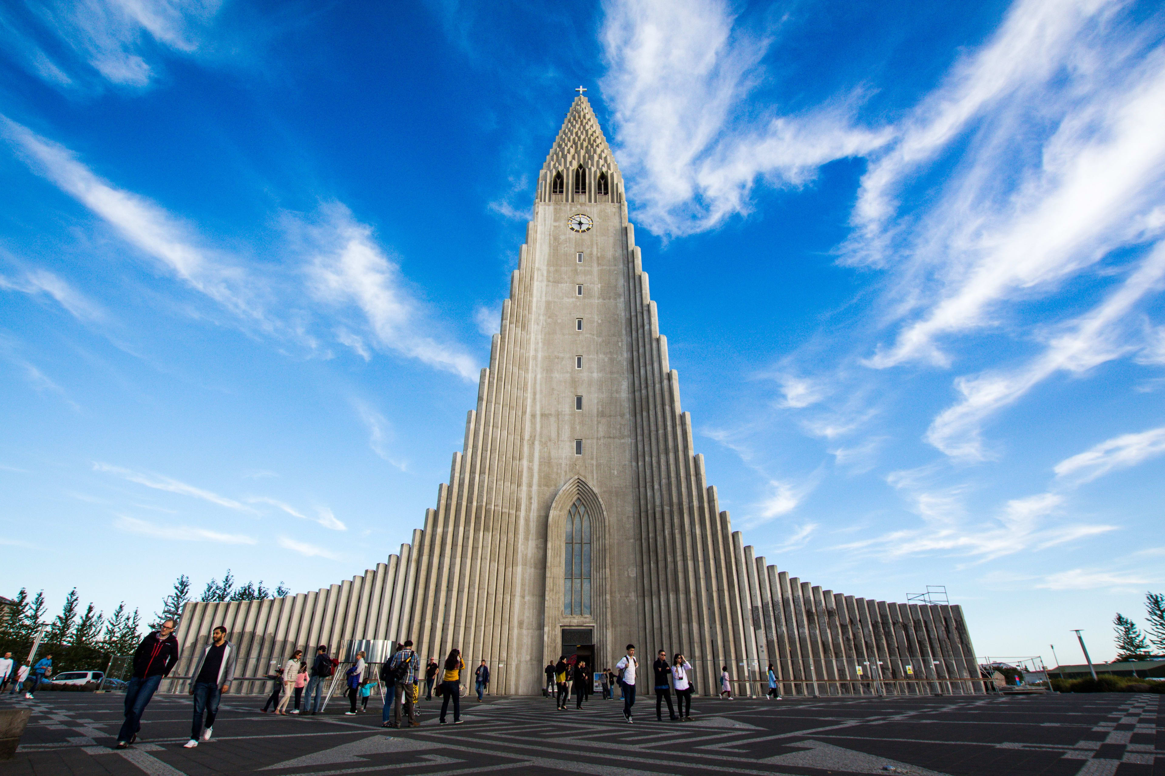 Hallgrimskirkja Church under blue sky