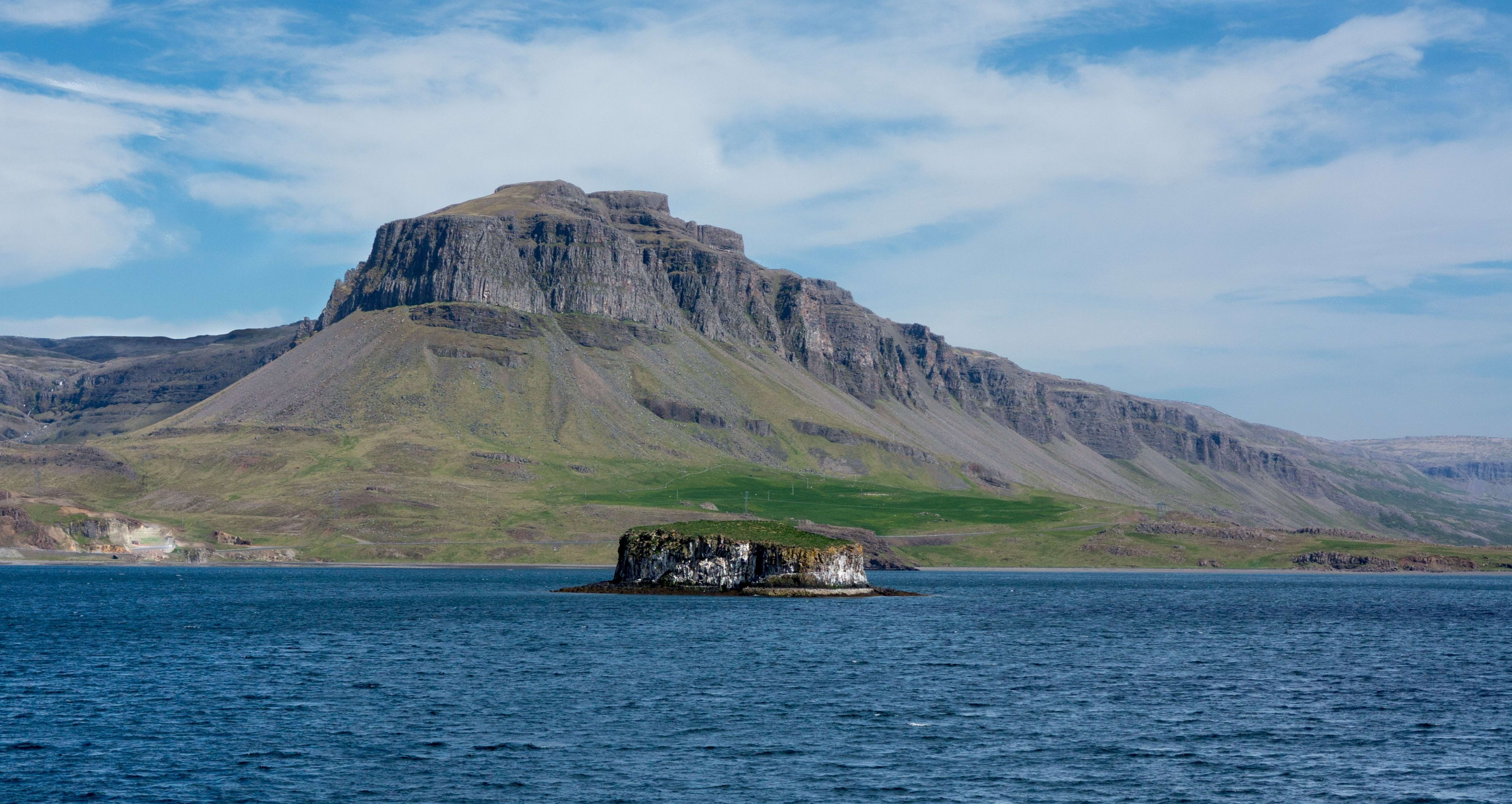 Hvalfjordur with sea and mountain