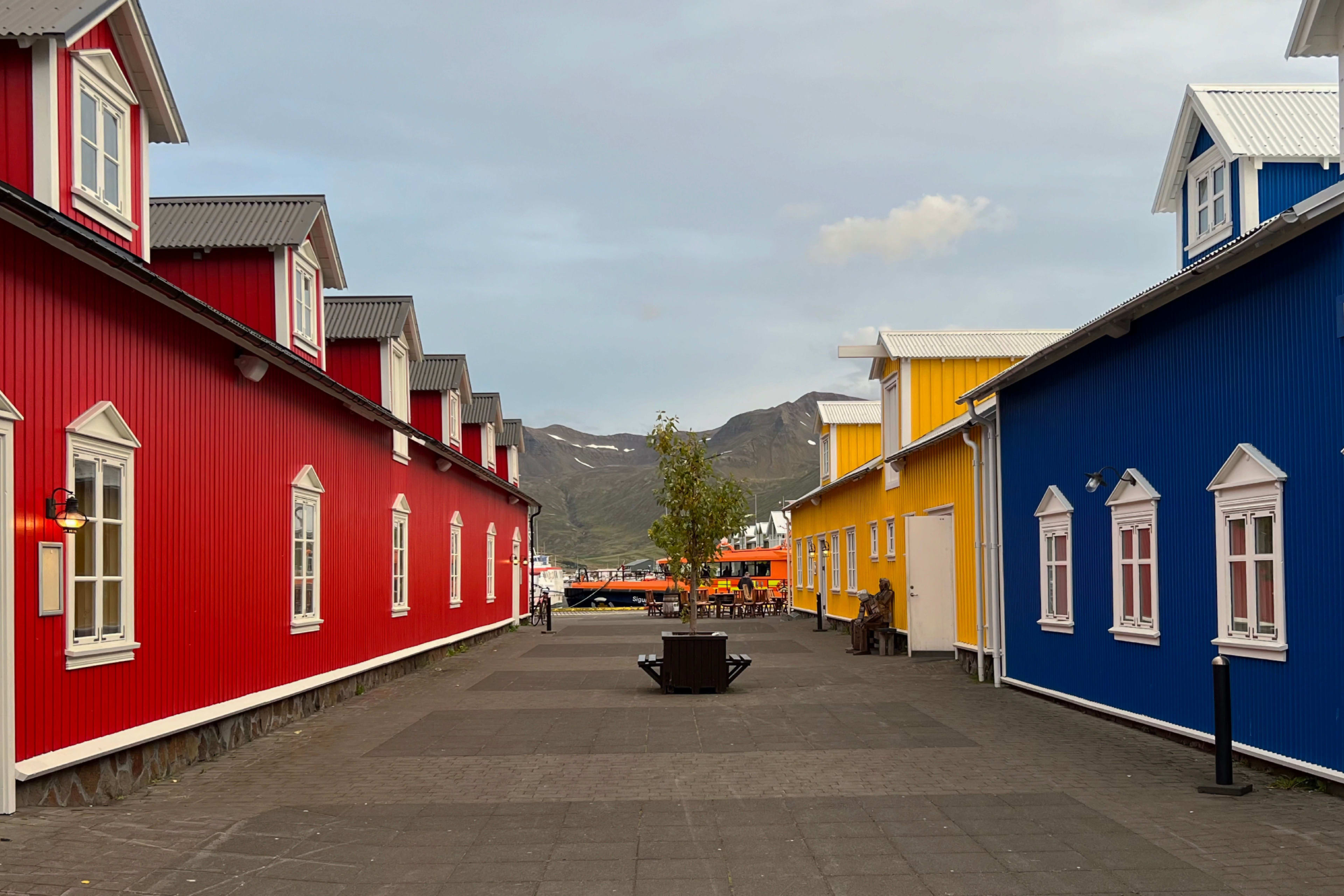 colorful houses along Siglufjordur street