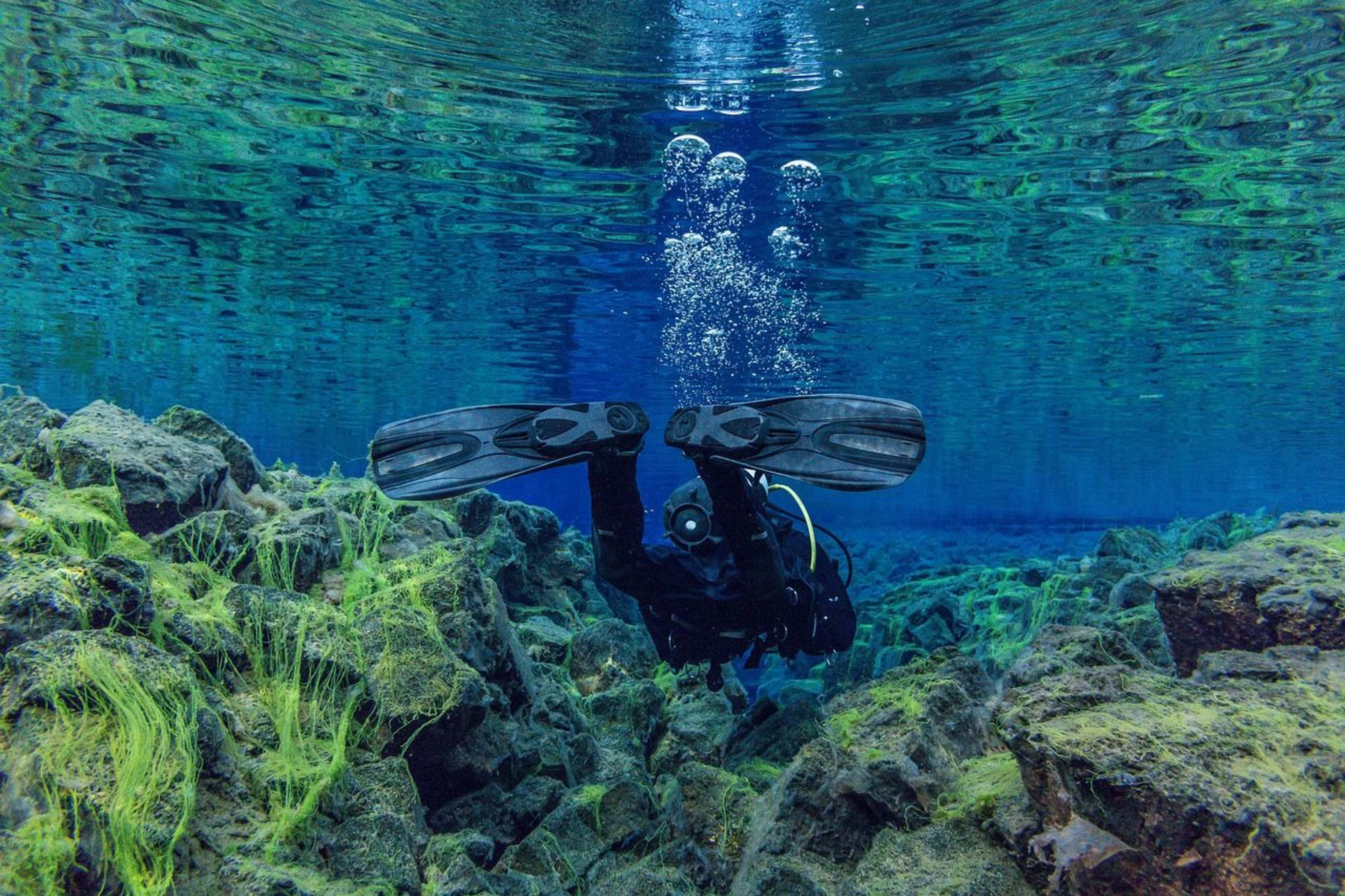 snorkeling deeper to explore the silfra