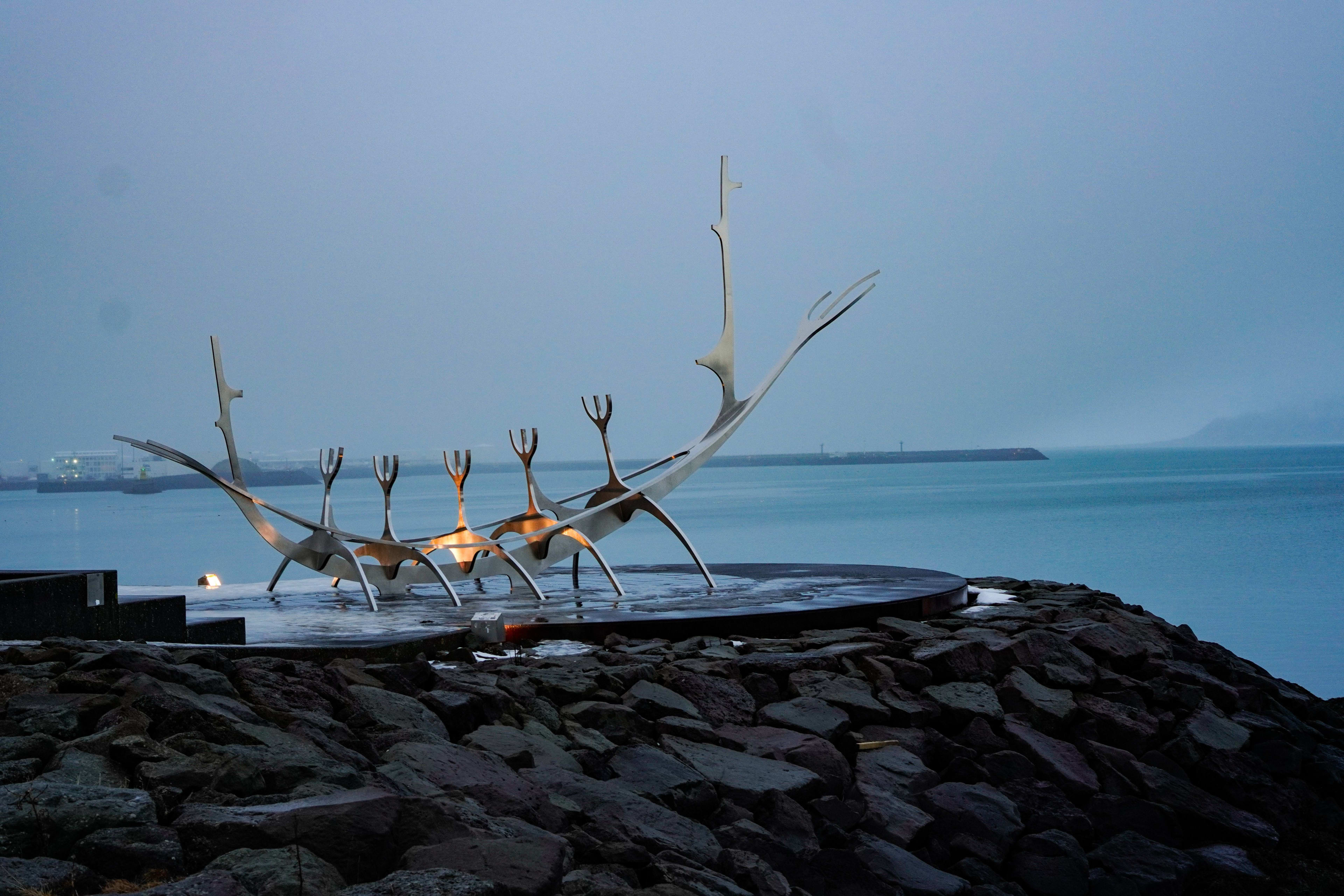 Sun Voyager sculpture at the coast