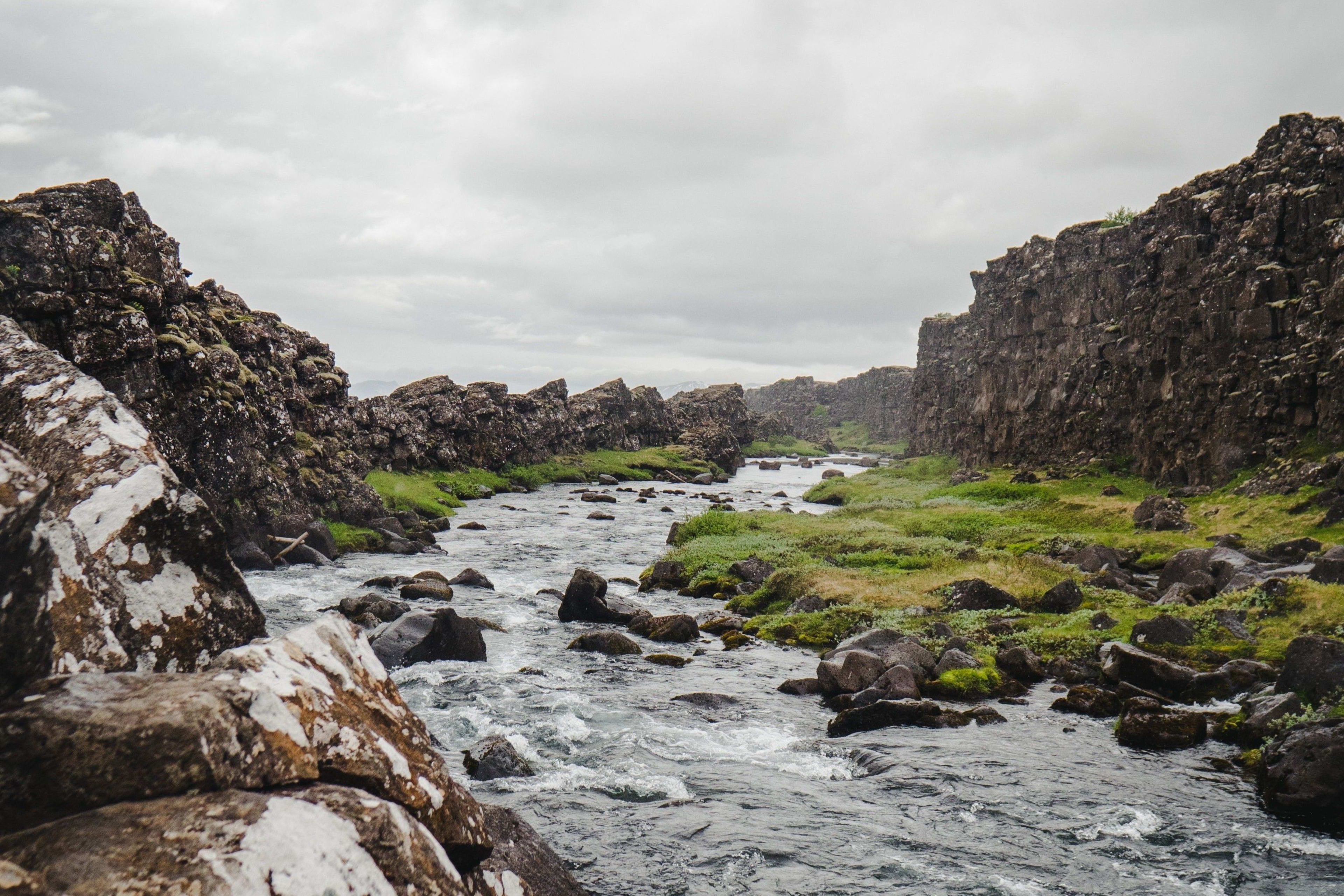 river and valley in thingvellir