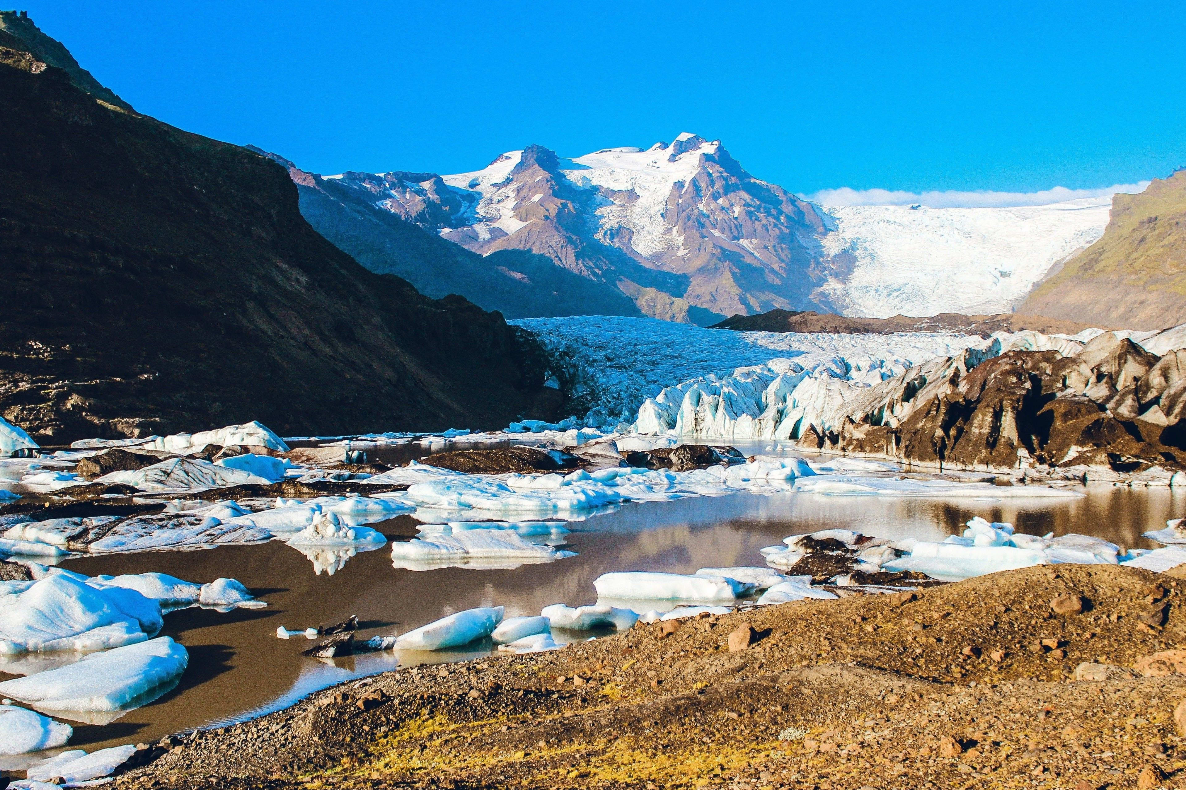 Vatnajokull with pieces of ice