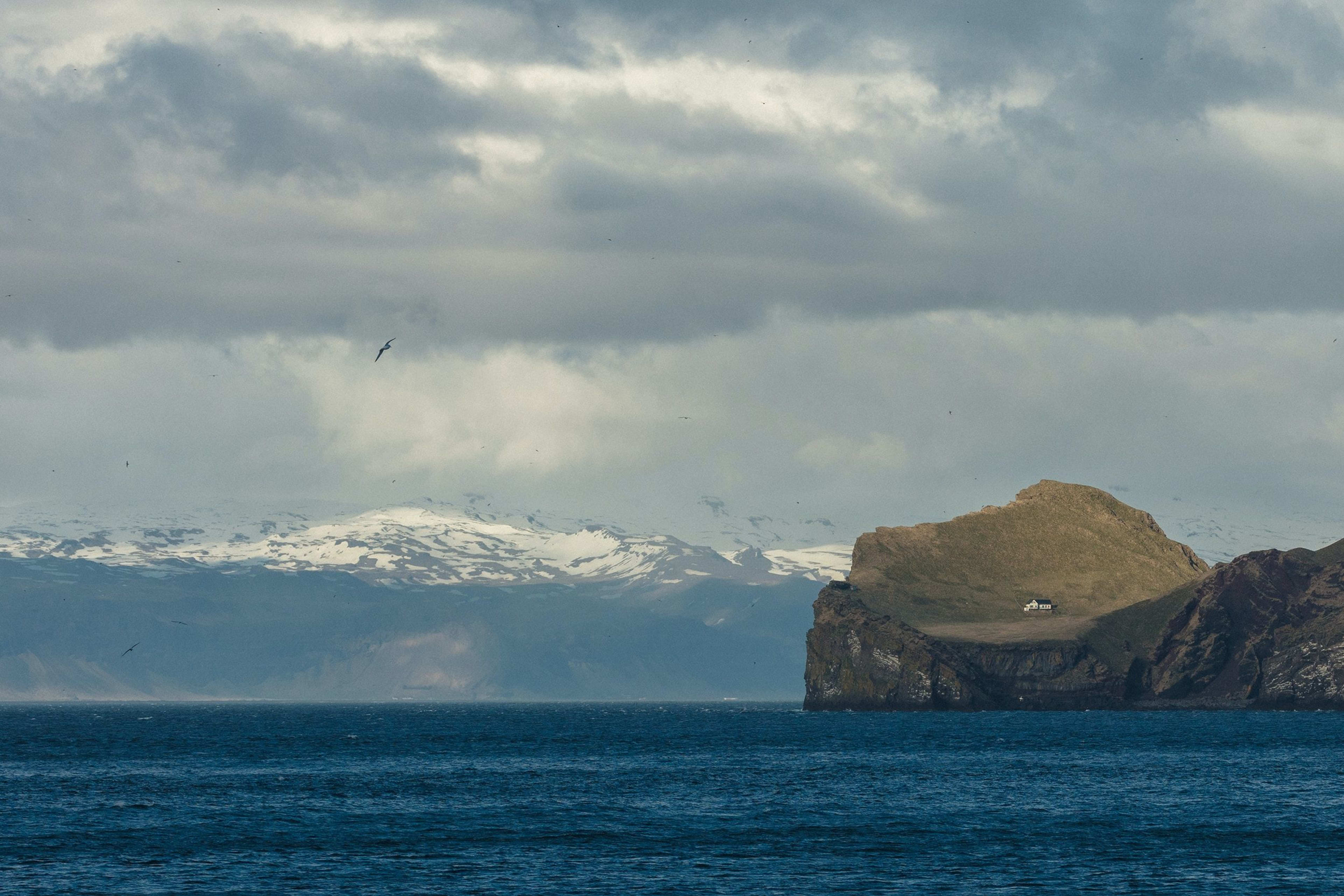 Vestmannaeyjar in cloudy day