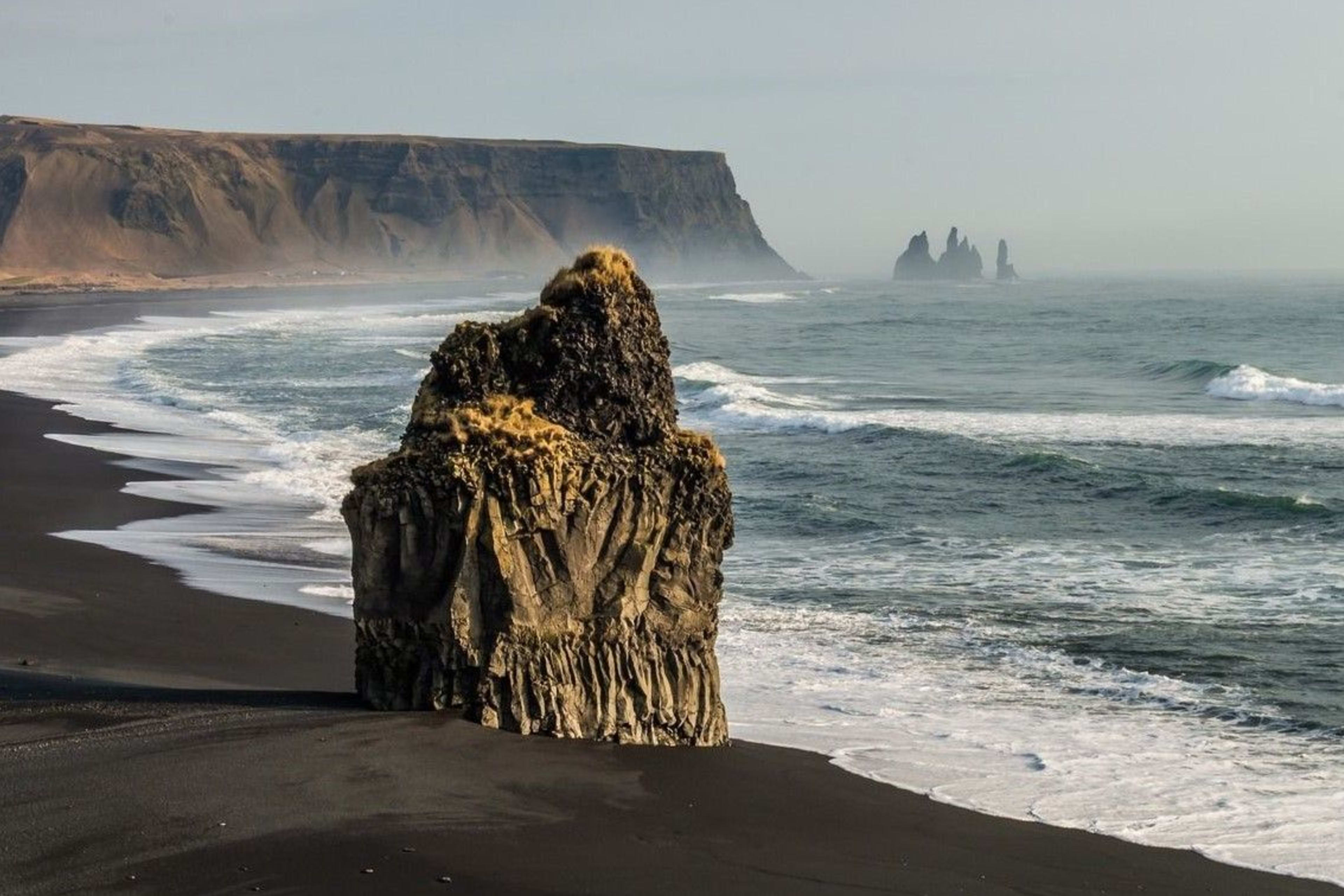 reynisfjara black beach with ocean waves