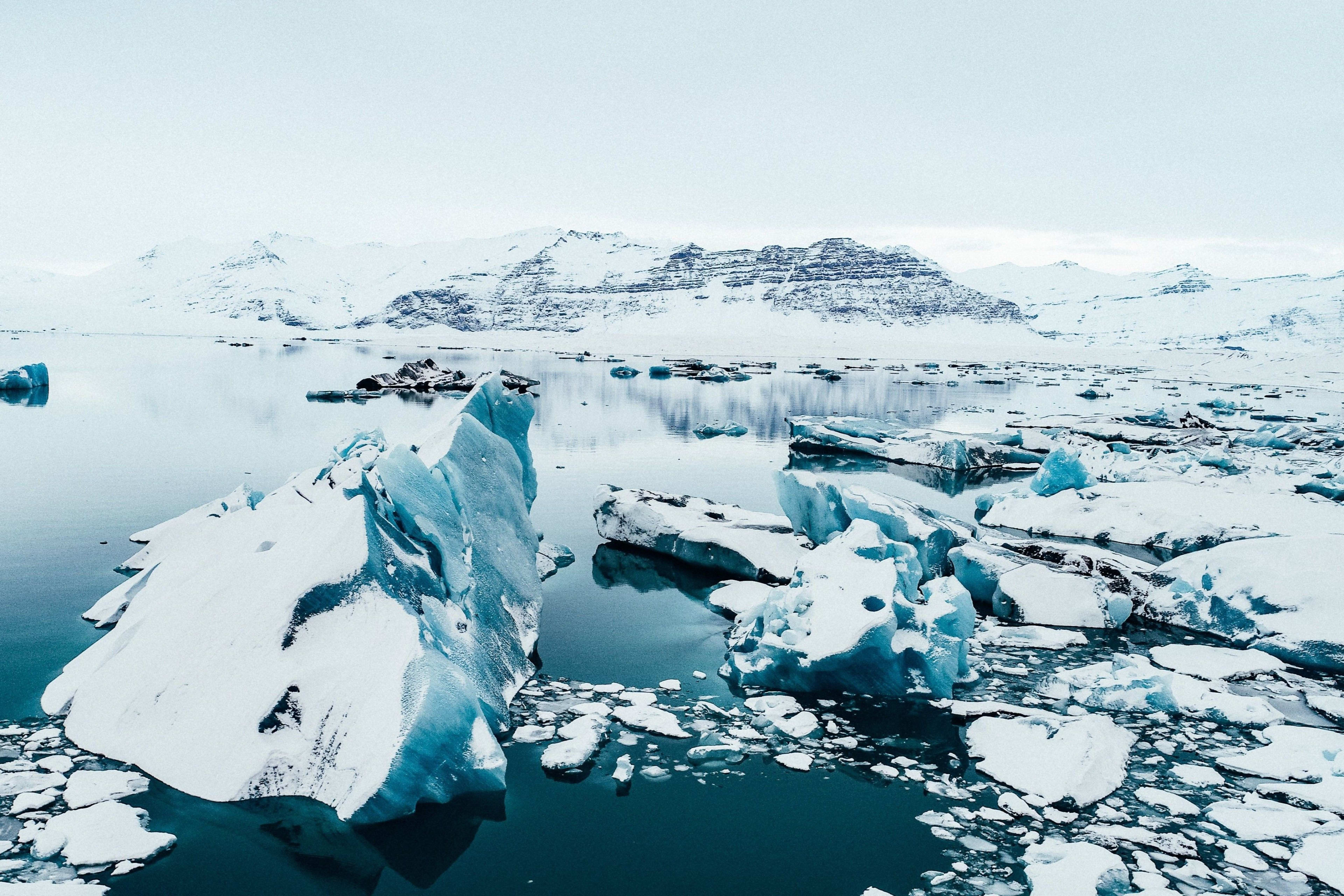 glacier and ice lagoon