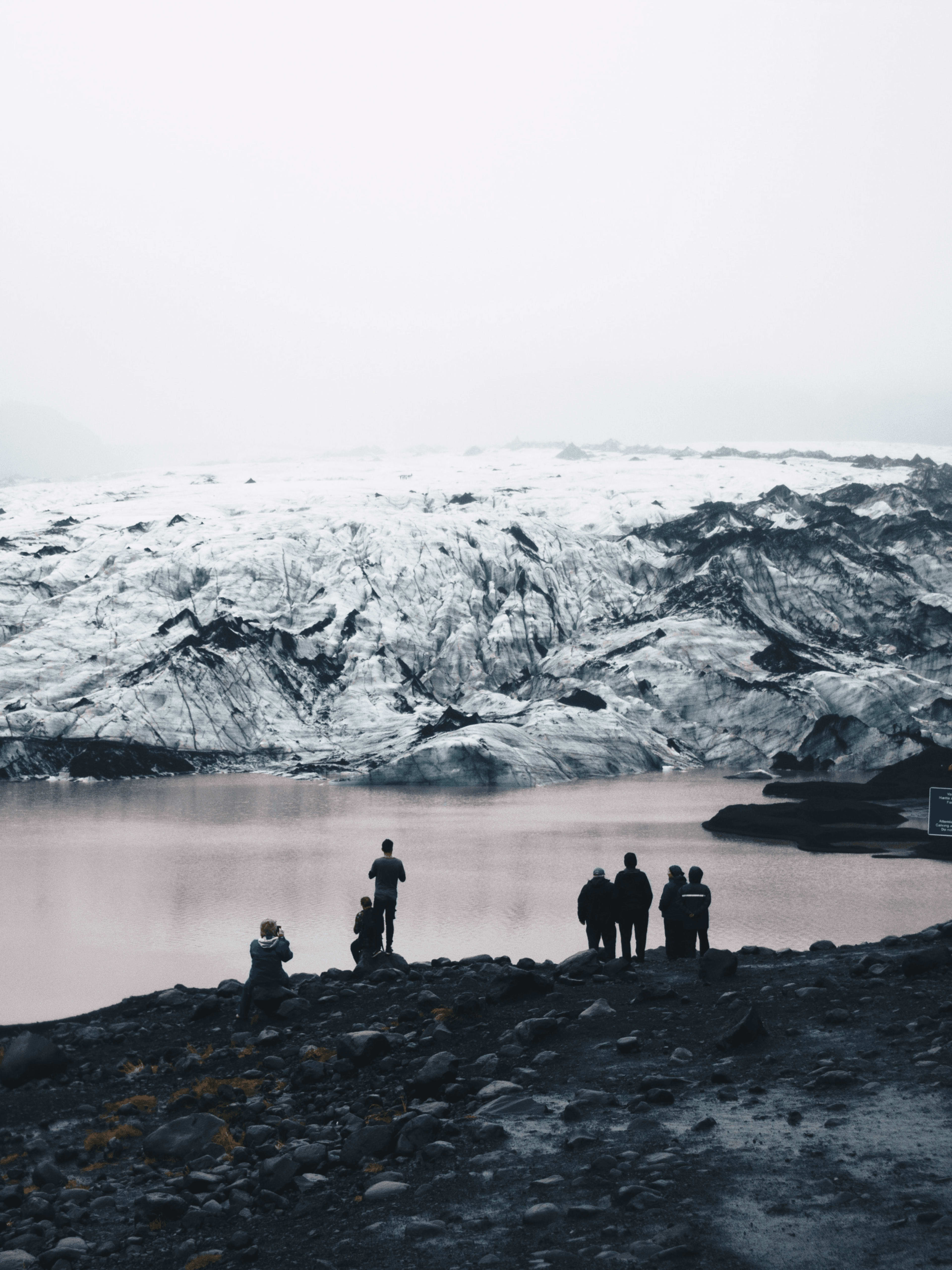 people in Solheimajokull glacier walking