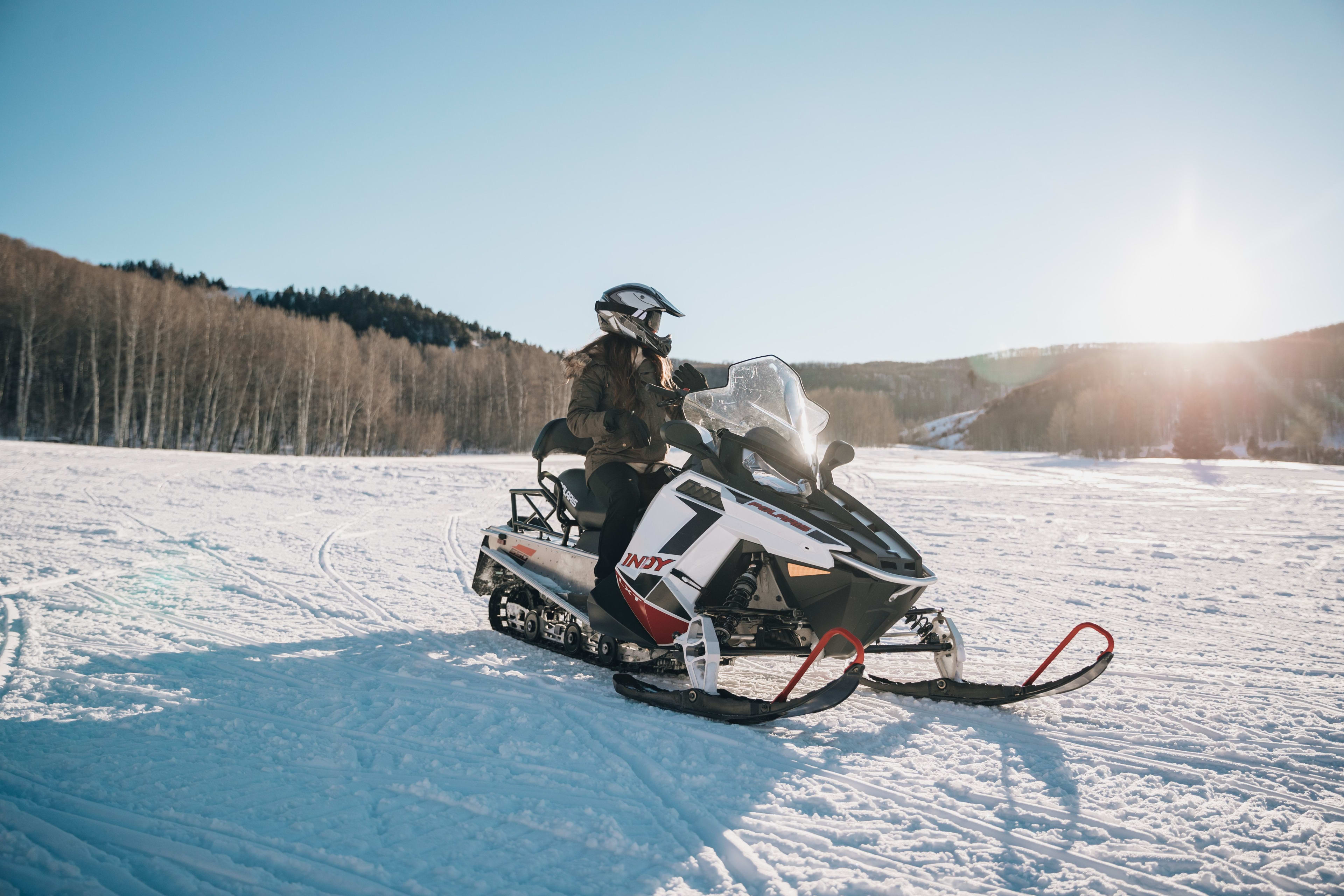 single snowmobiling in iceland