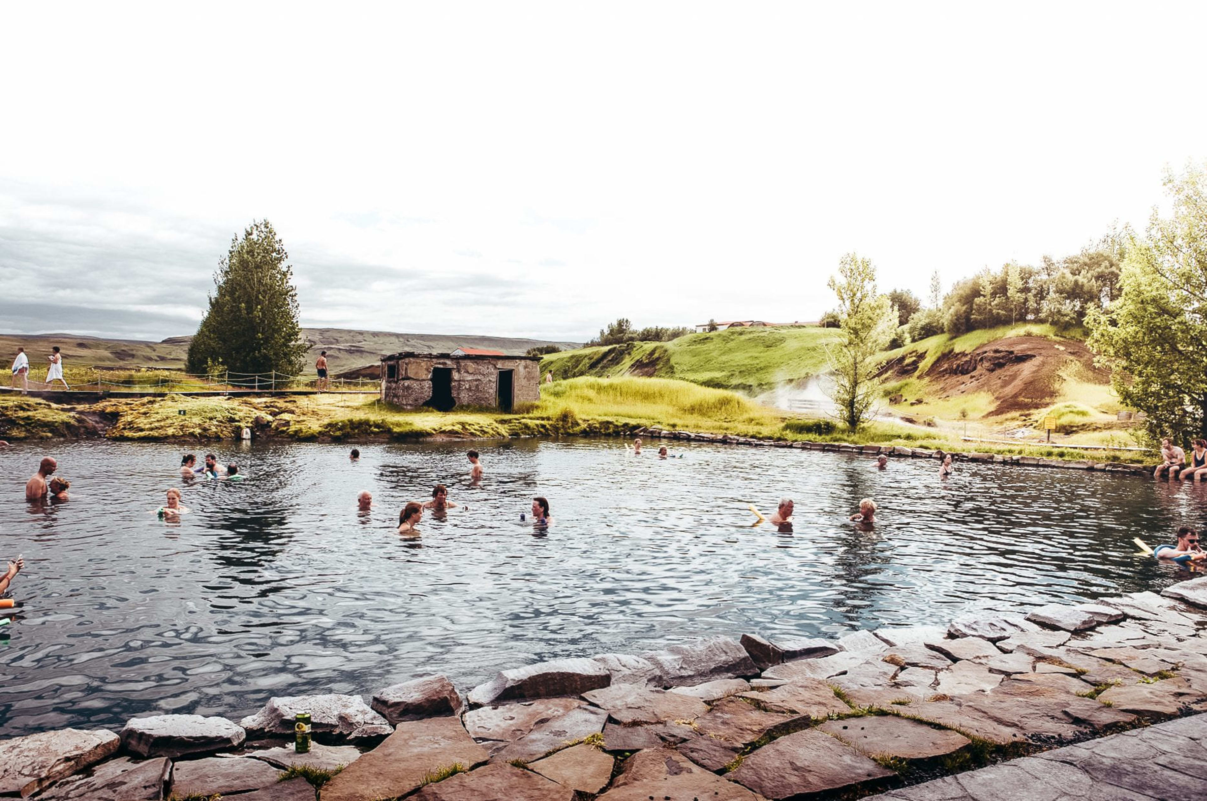 people enjoying secret lagoon