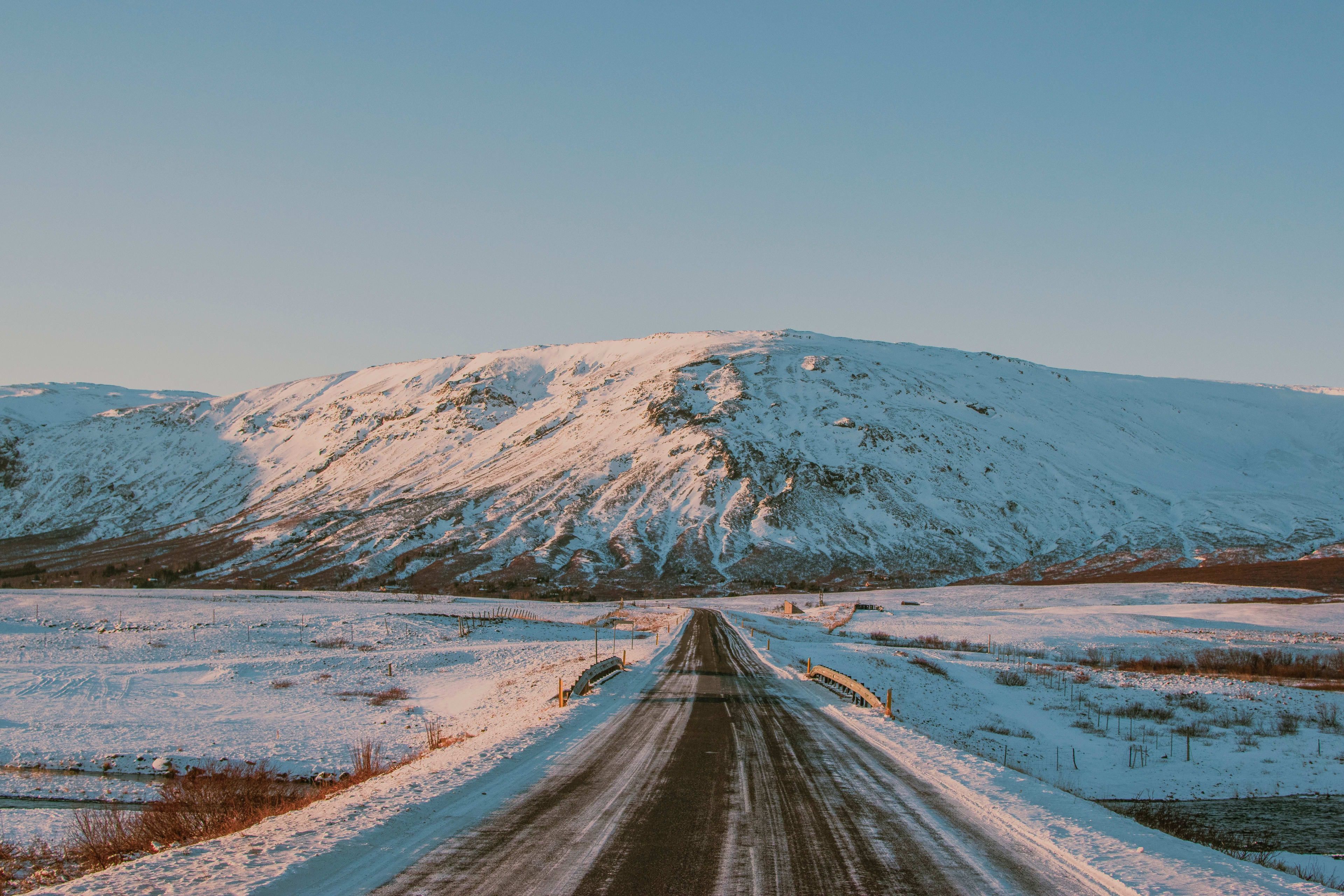 snow-covered iceland winter road