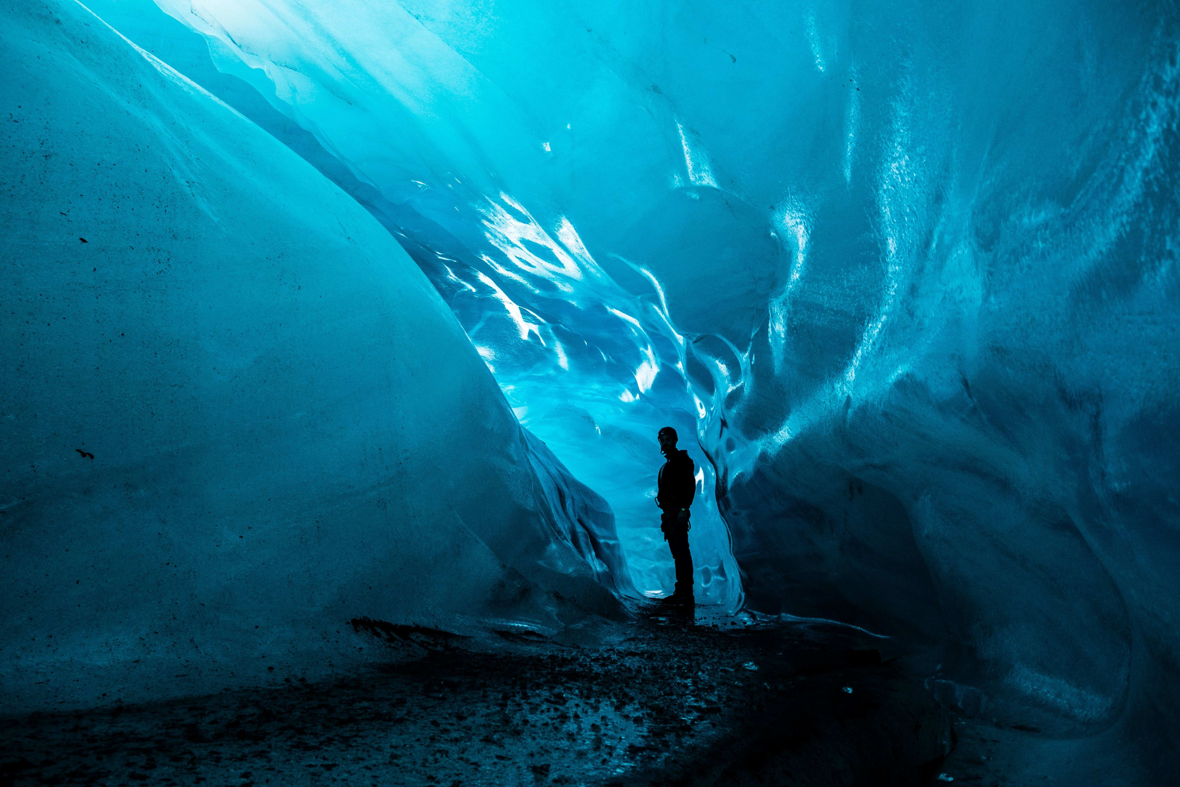 people in crystal ice cave