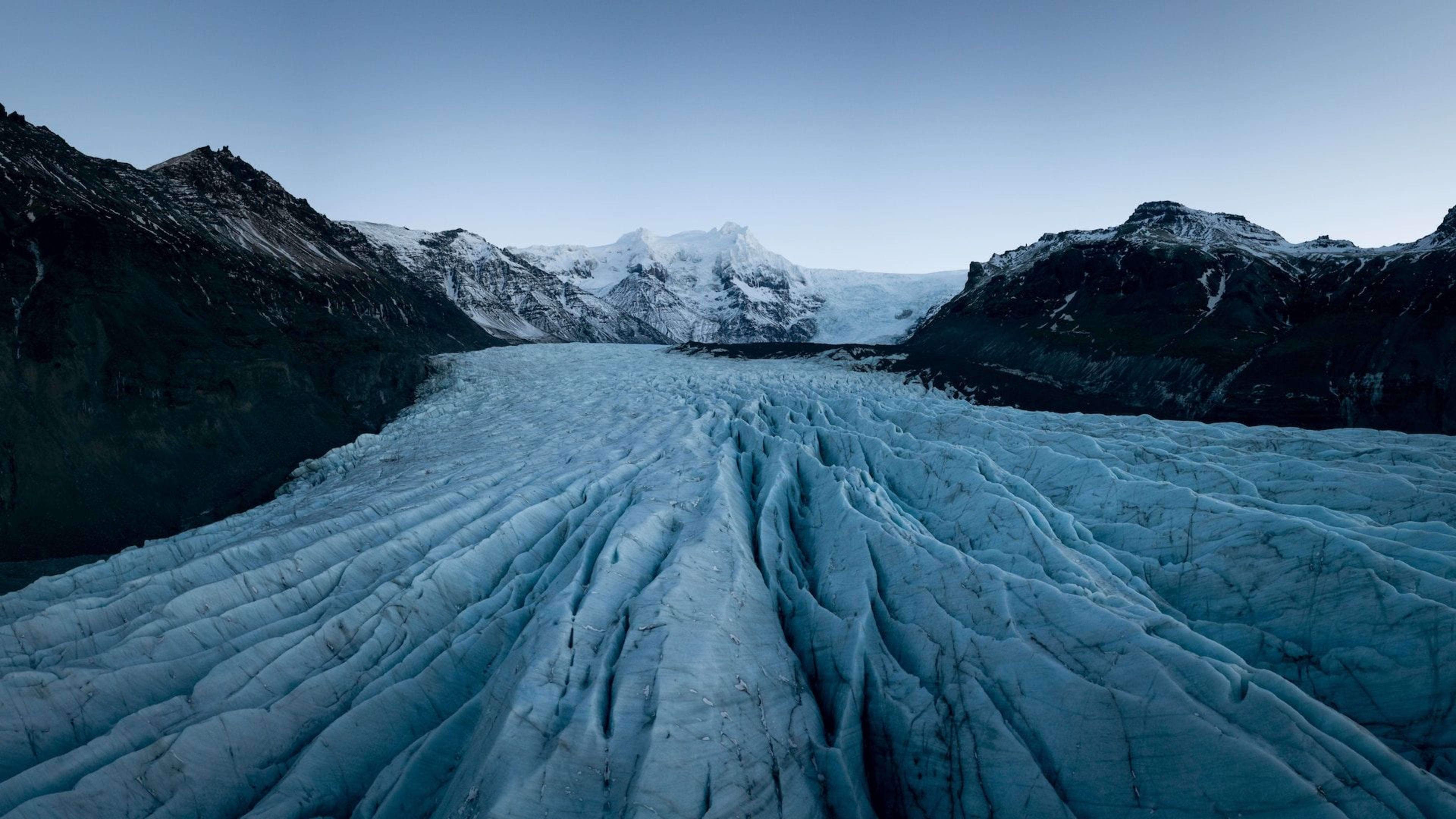 glacier in iceland at dawn