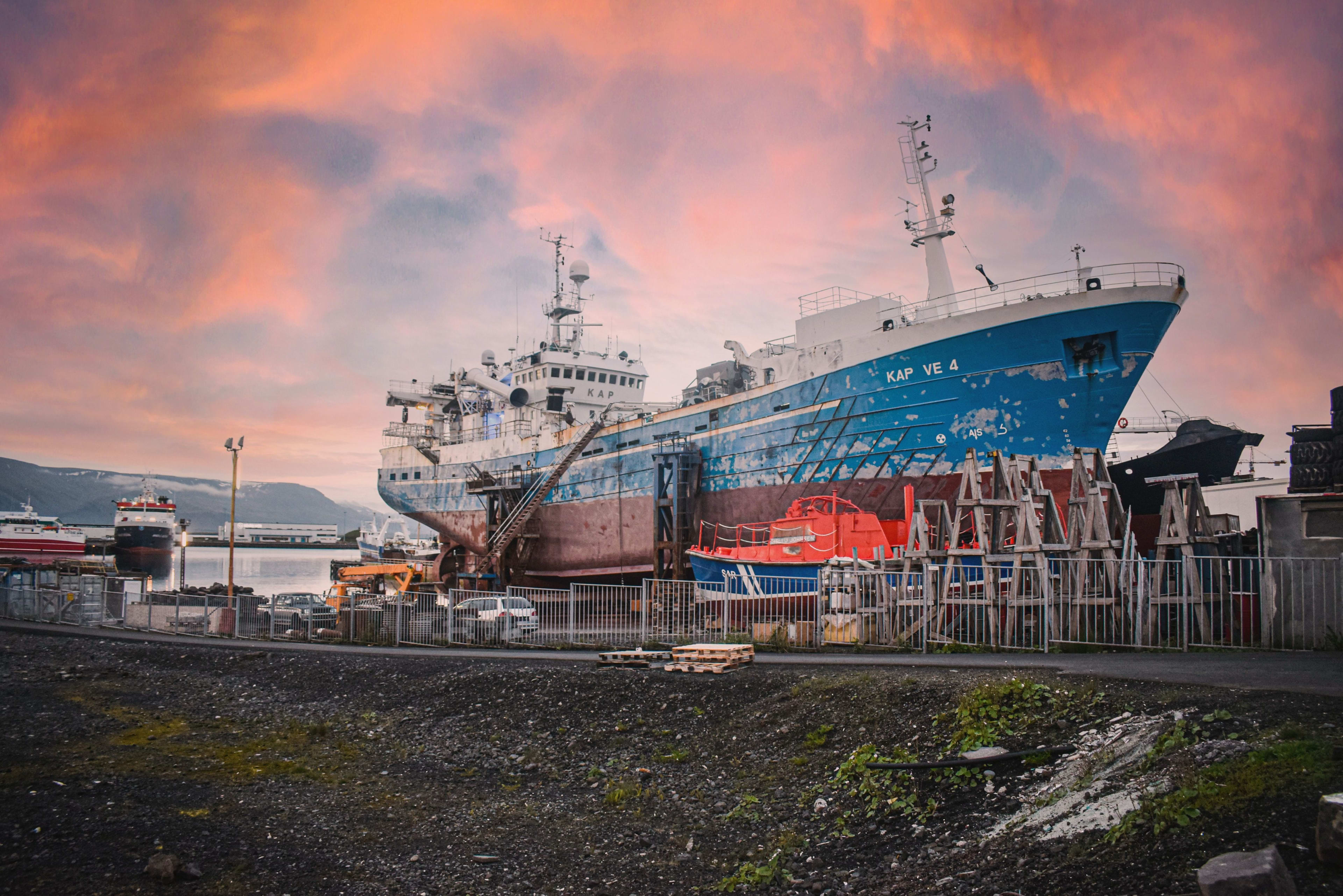 Ships docked in Reykjavik