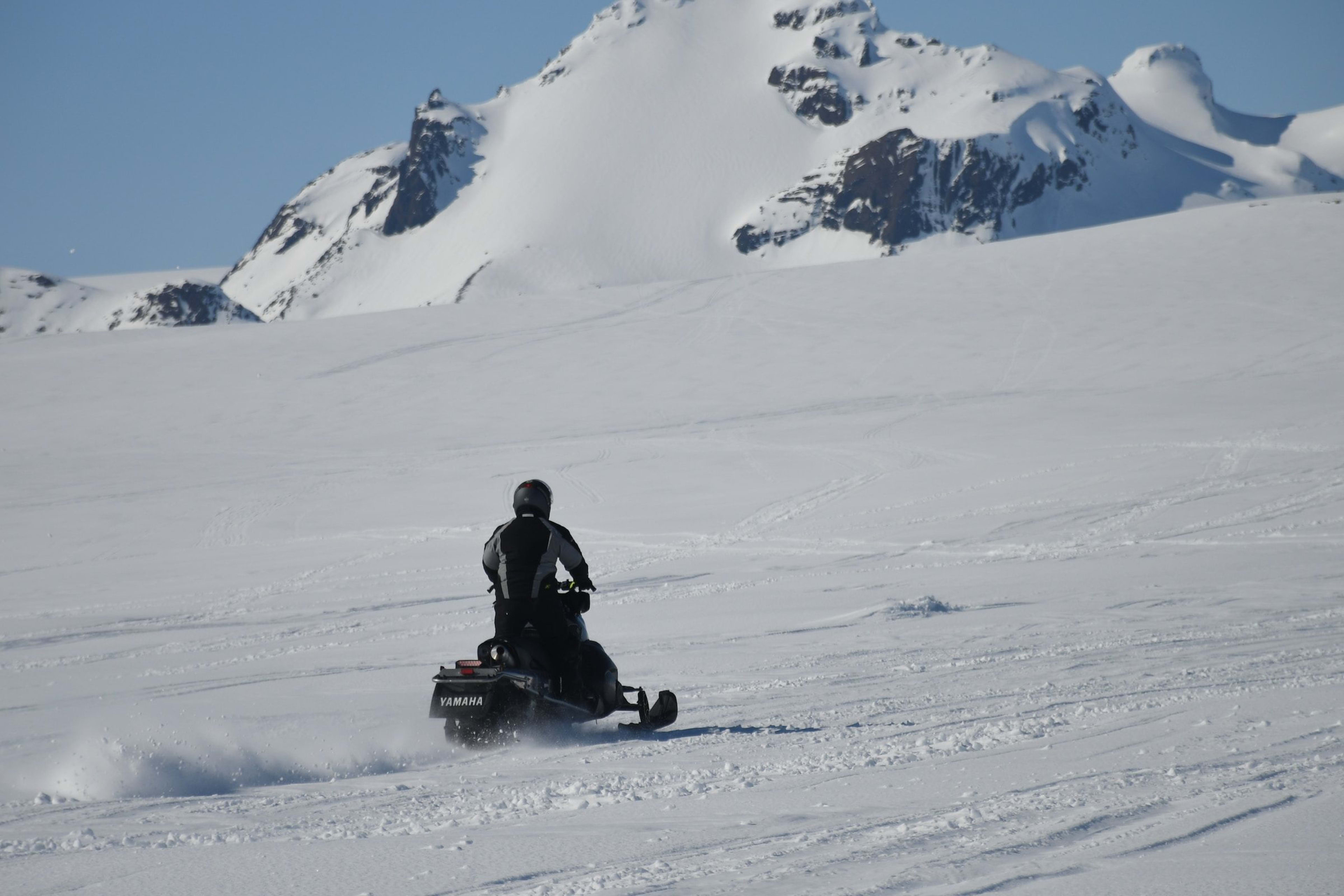 drive snowmobile on the langjokull