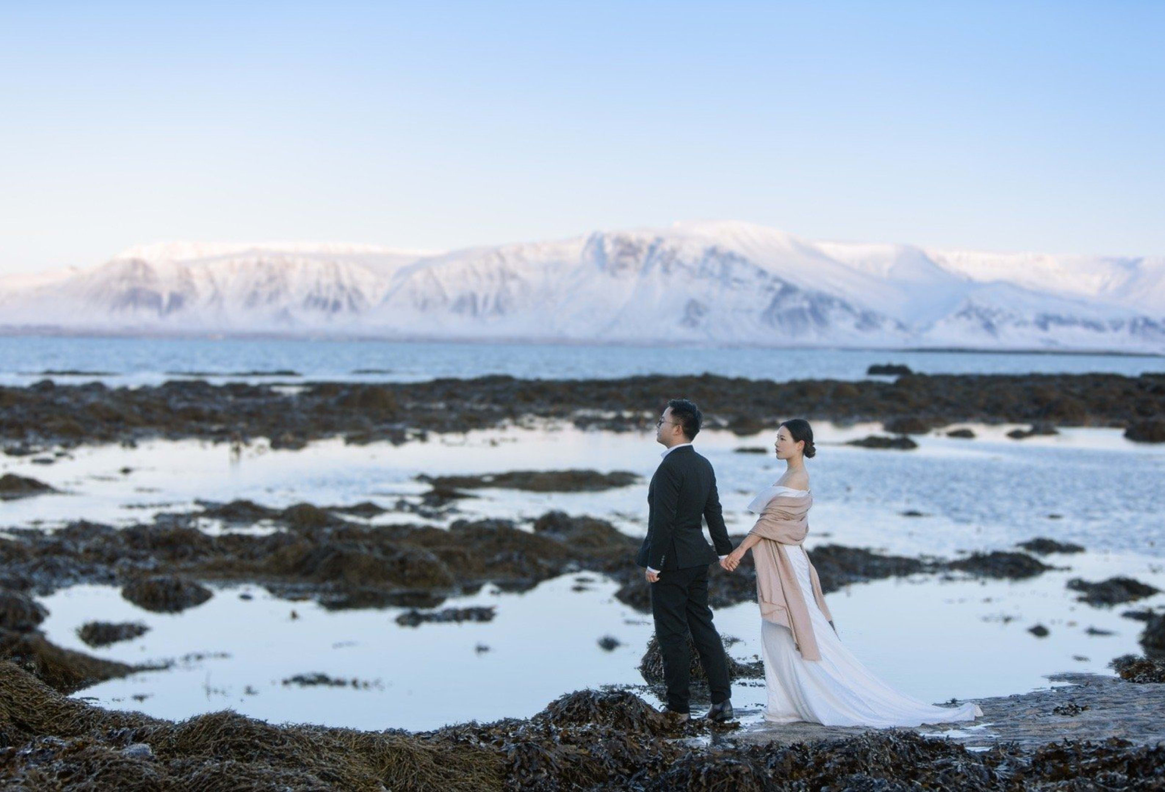 icelandic wedding photography around the lake