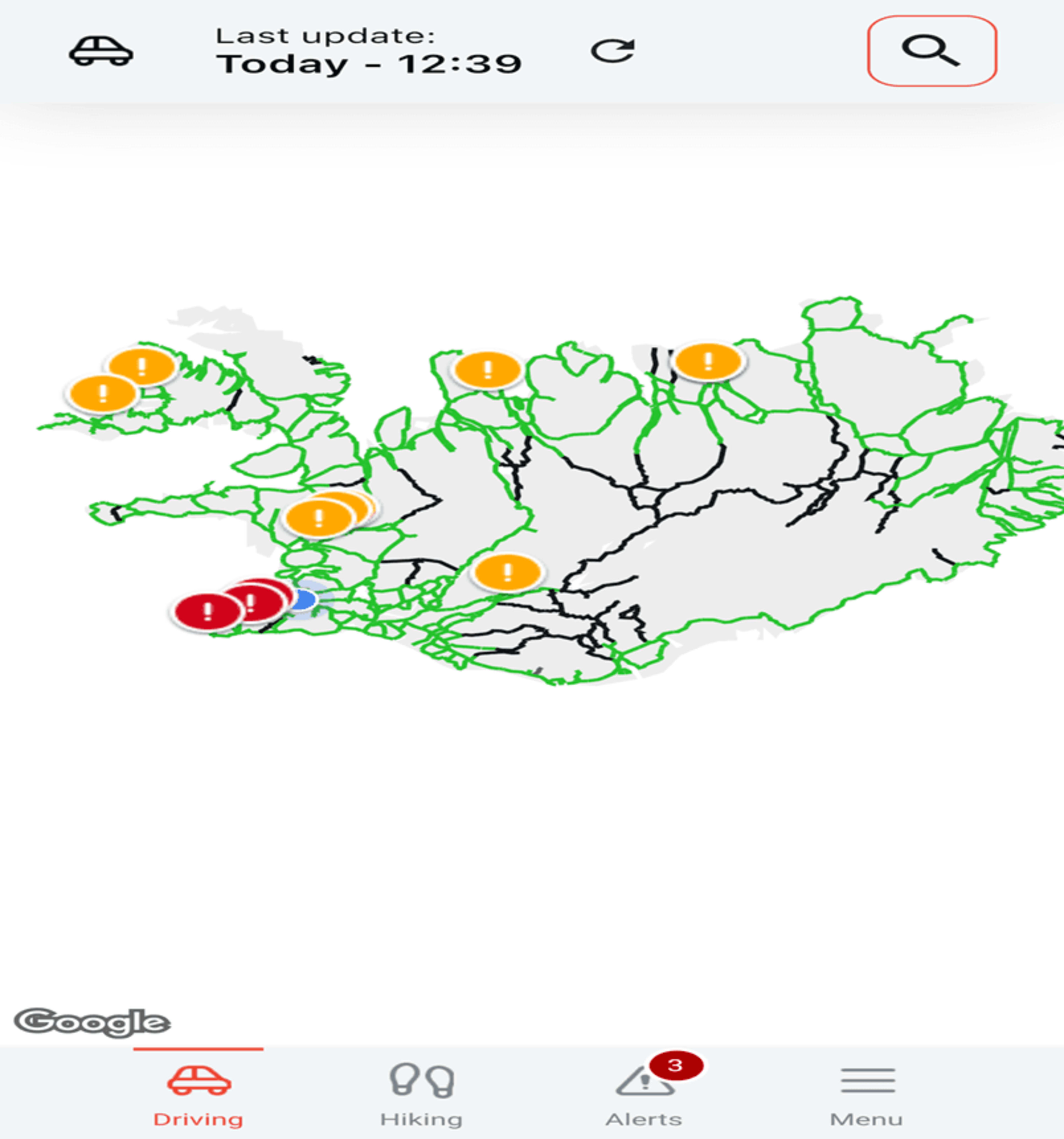 safetravel iceland road information