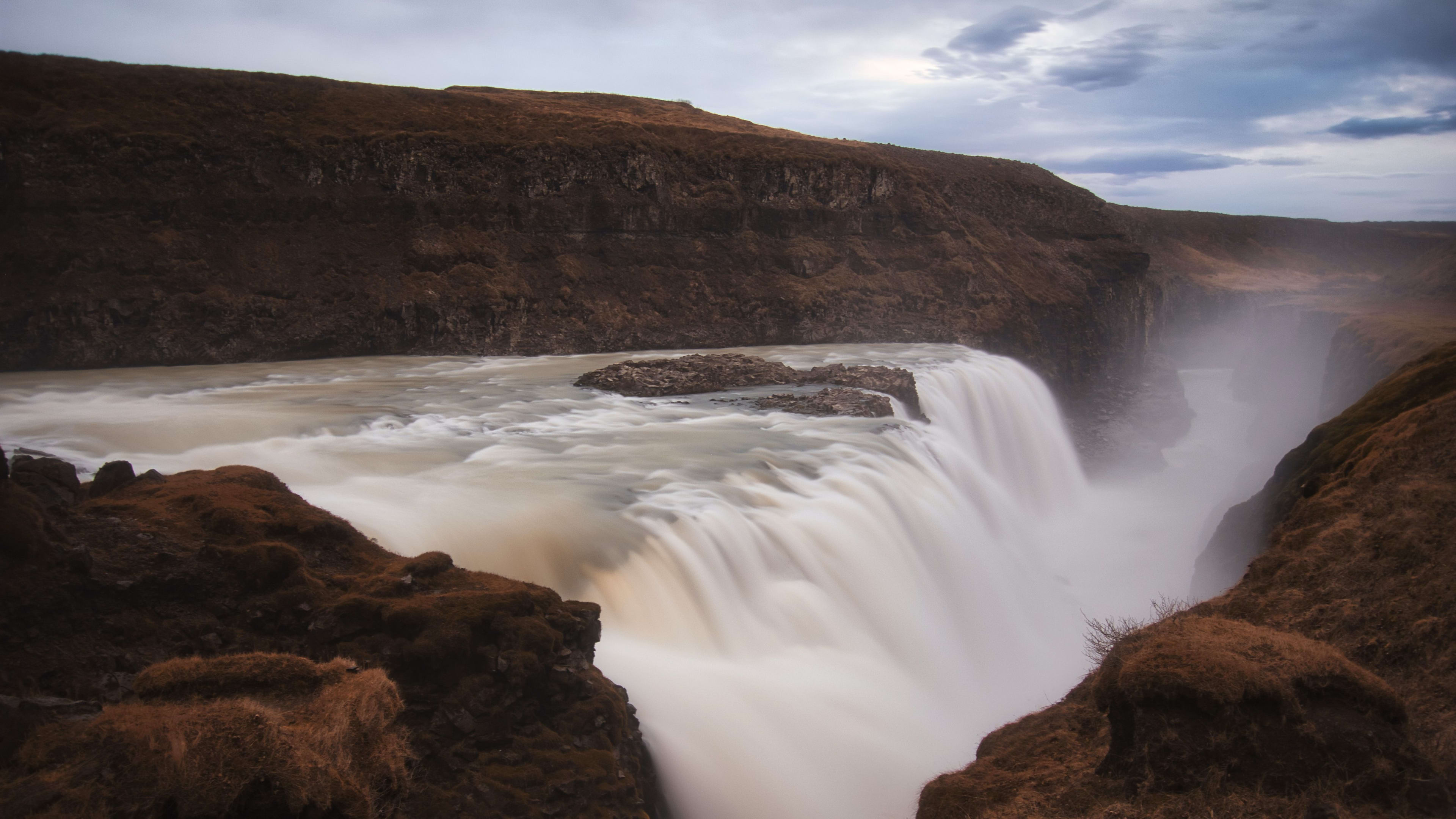 powerful gullfoss in autumn