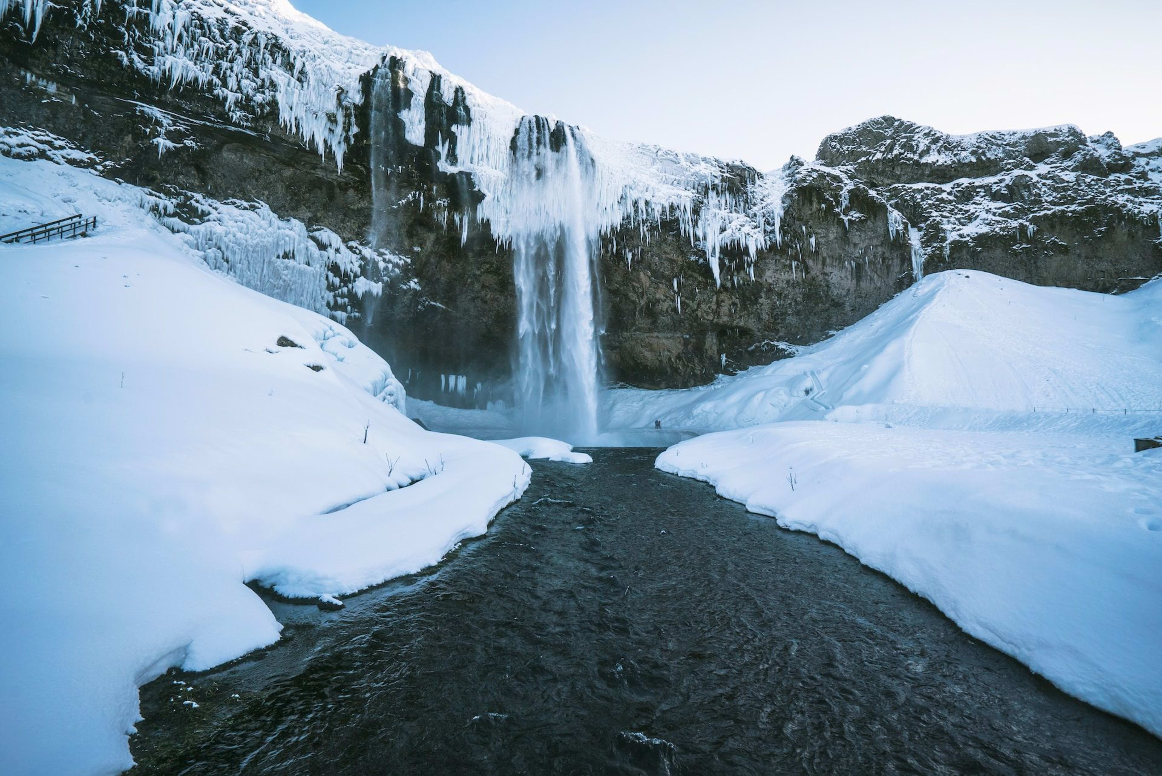 seljalandsfoss in winter iceland