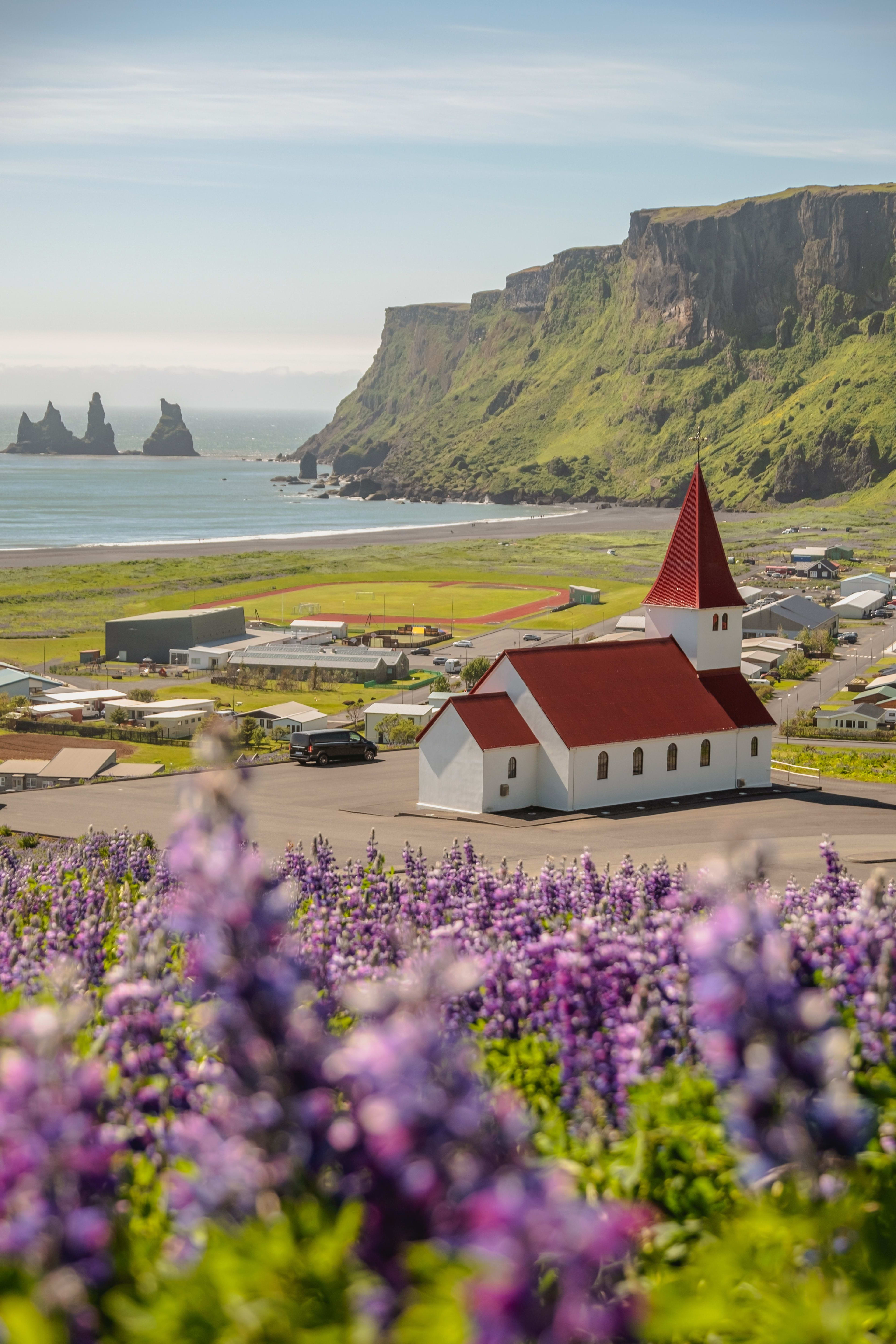 iceland vik town in summer portrait-MD061