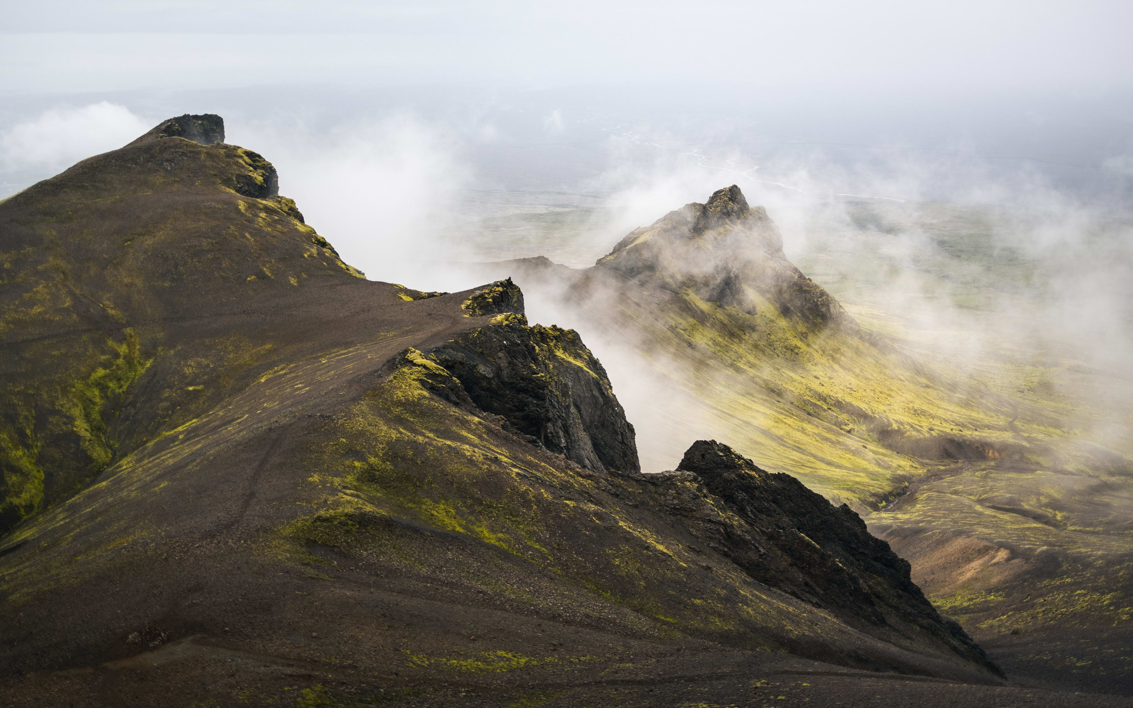 skaftafell in foggy day