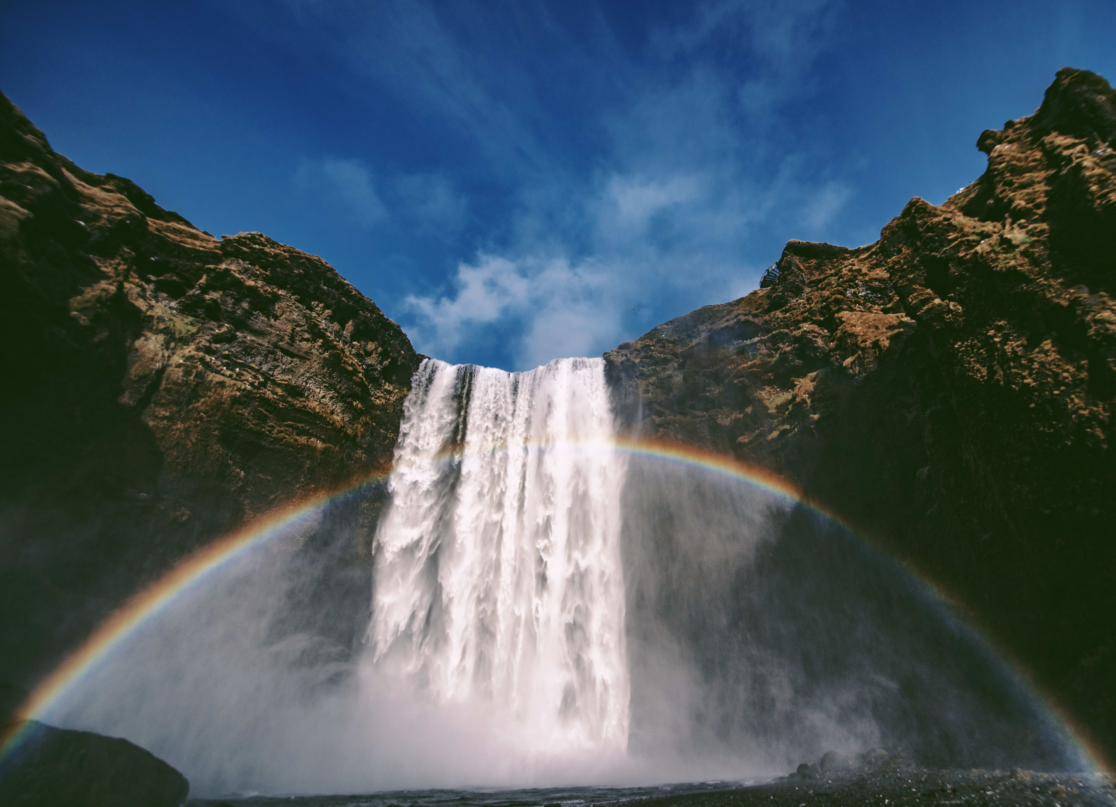 rainbow-covered skogafoss