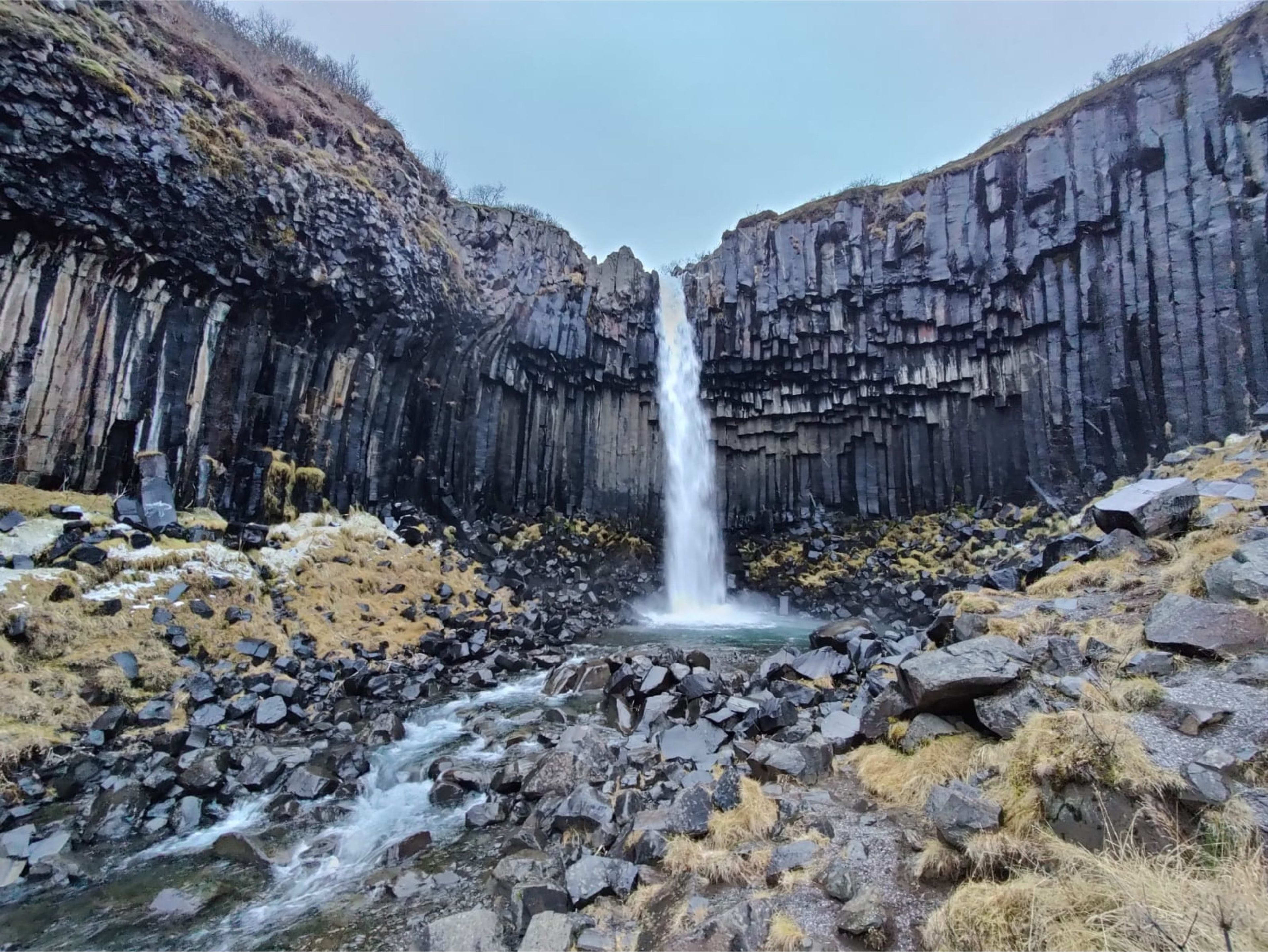 svartifoss with basalt columns and rocks